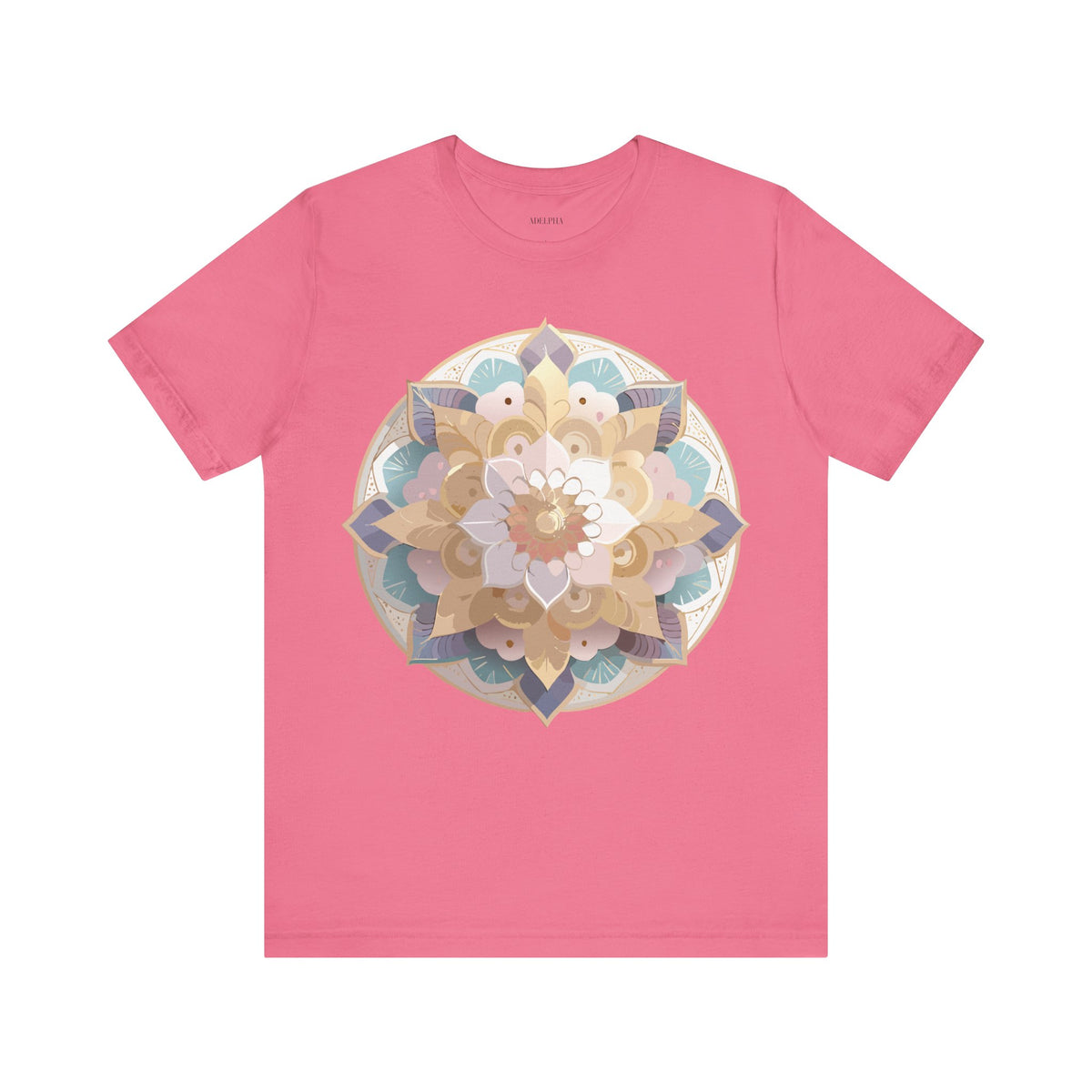 Mandala Graphic Unisex Cotton Bella+Canvas Tee with Floral Art Design d27