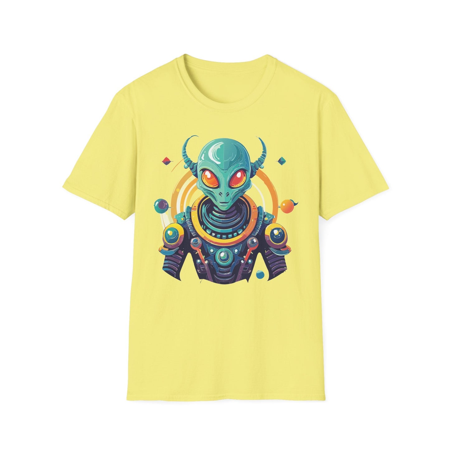 Alien Graphic Unisex Cotton Softstyle UFO Artwork Tee 2