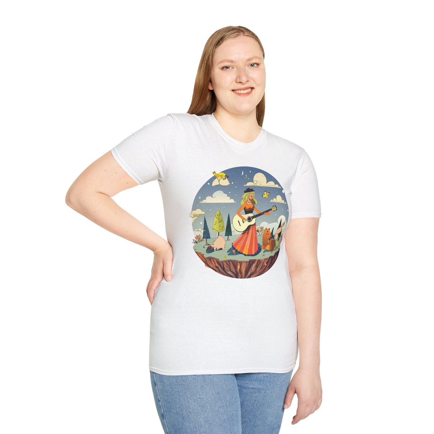 Womens Graphic T Shirt Art Design Tee Unisex SoftStyle Gildan 64000 100 Percent Cotton