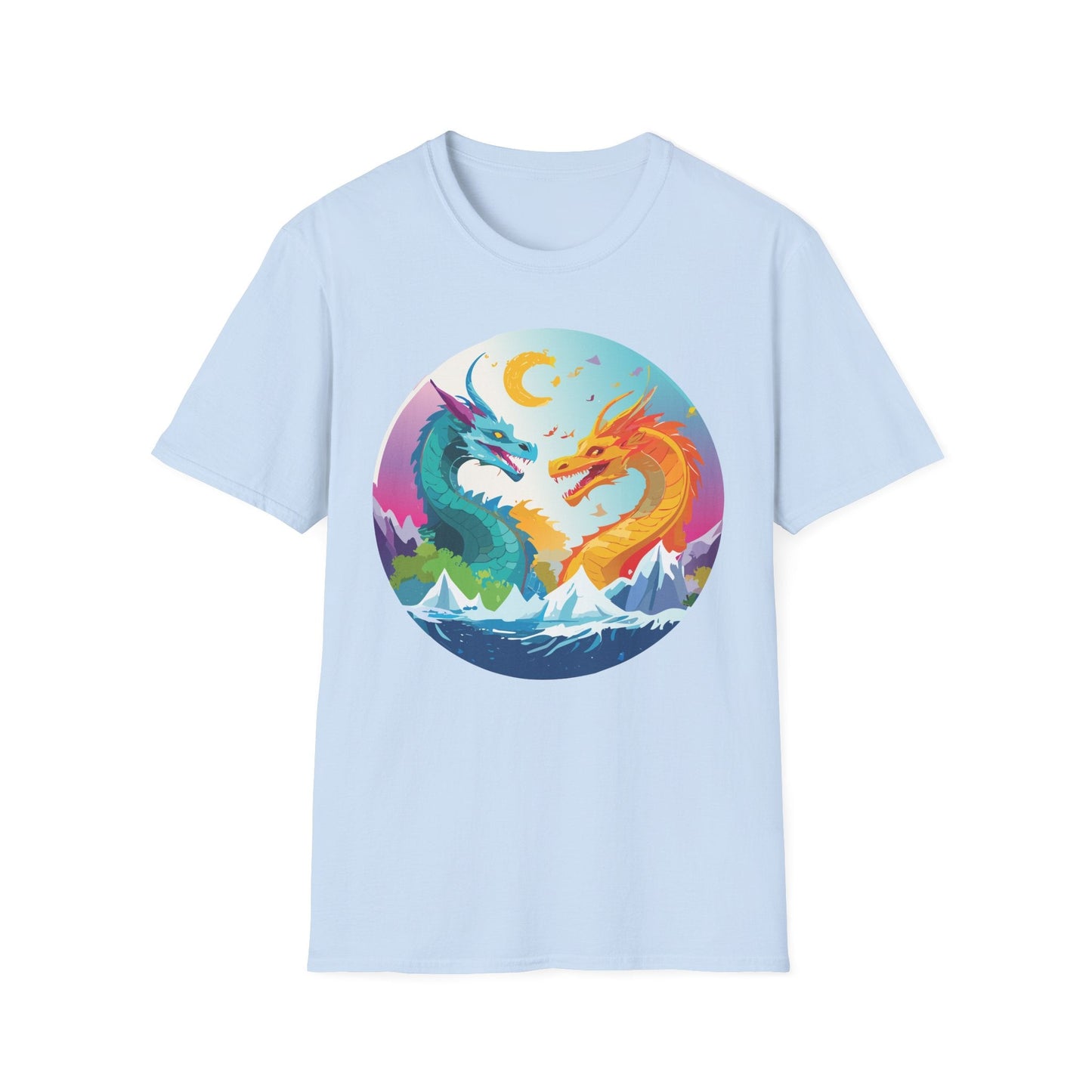 Dragon T Shirt Unisex Gildan Softstyle 64000 Tee Dragon Artwork Animal Print Shirt