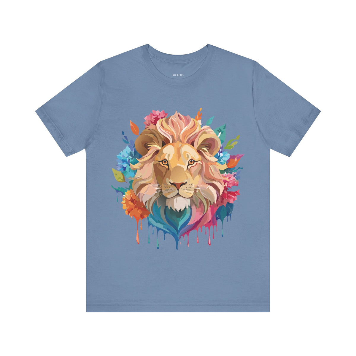 Lion Graphic Unisex Cotton Bella+Canvas Tee with Art Animal Design e42