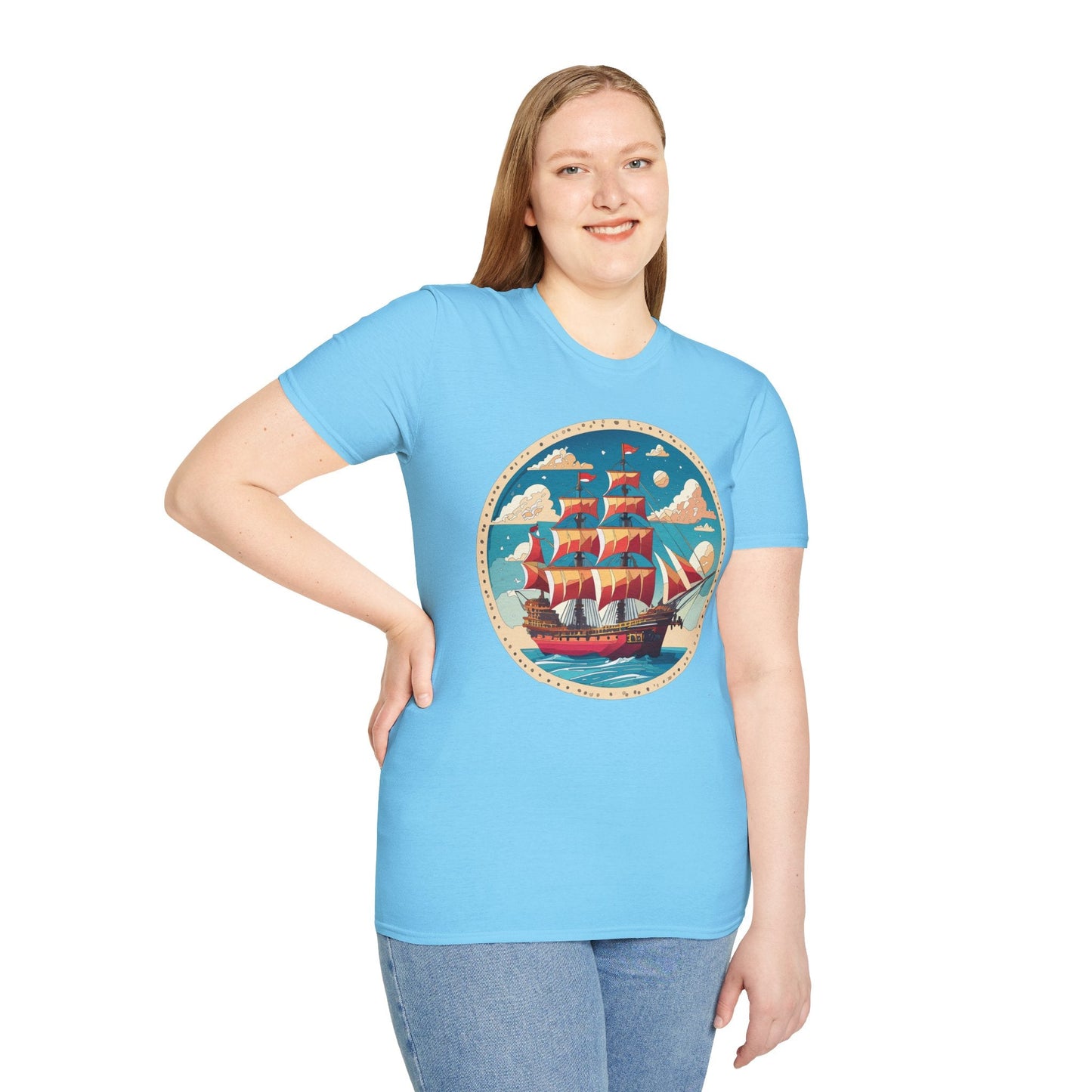 Unisex Ship T Shirts Frigate T Shirts Vessel Tee Shirt Gildan Softstyle 64000 Premium Cotton