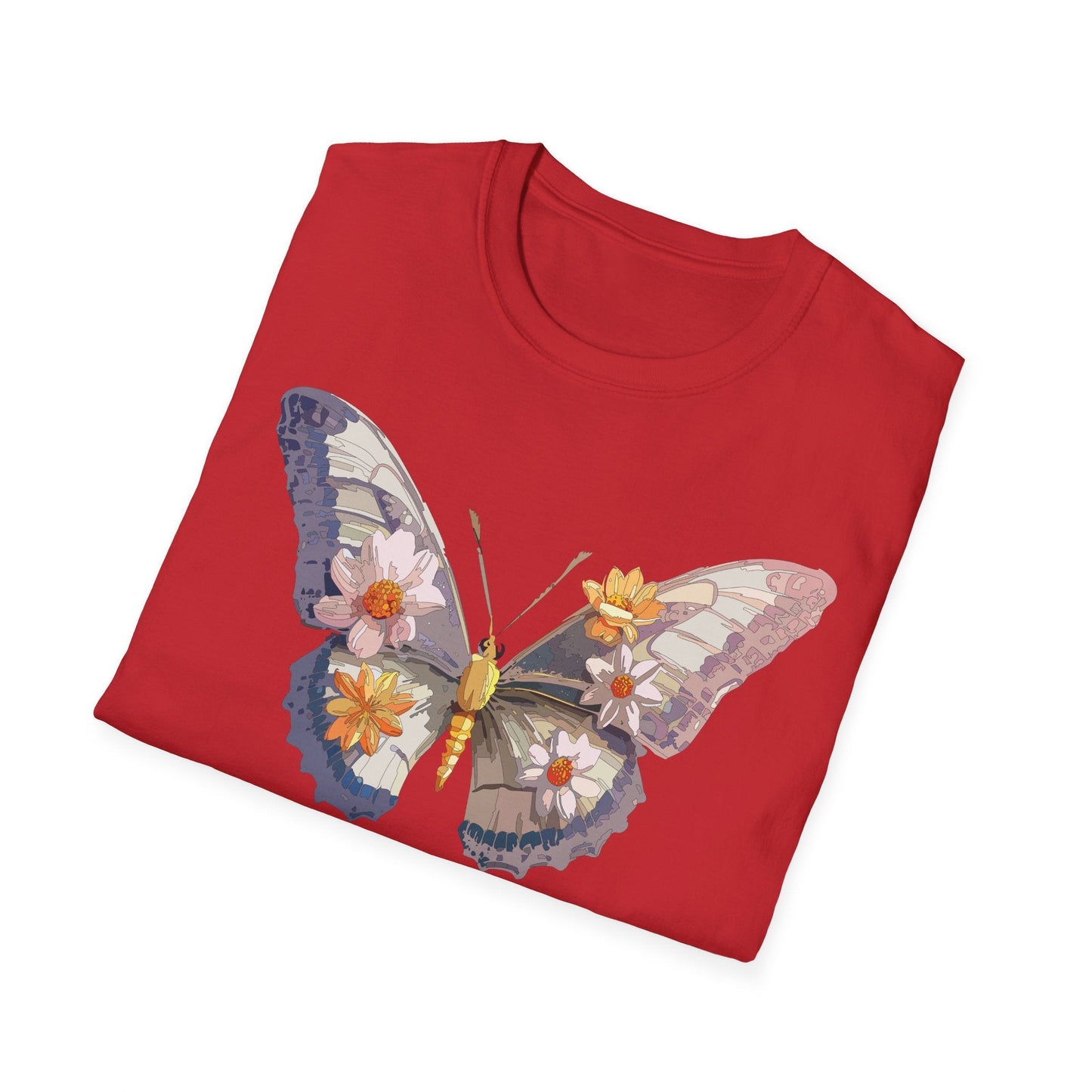 Butterfly Shirt Unisex Short Sleeve Tee Monarch Butterfly Design Gildan Softstyle 64000