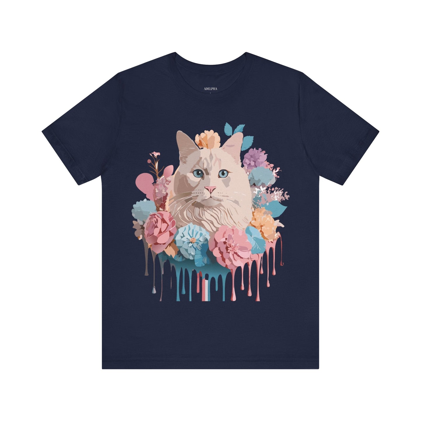 Cat Graphic Tee Unisex Short Sleeve Shirt By Adelpha Vintage Art Design