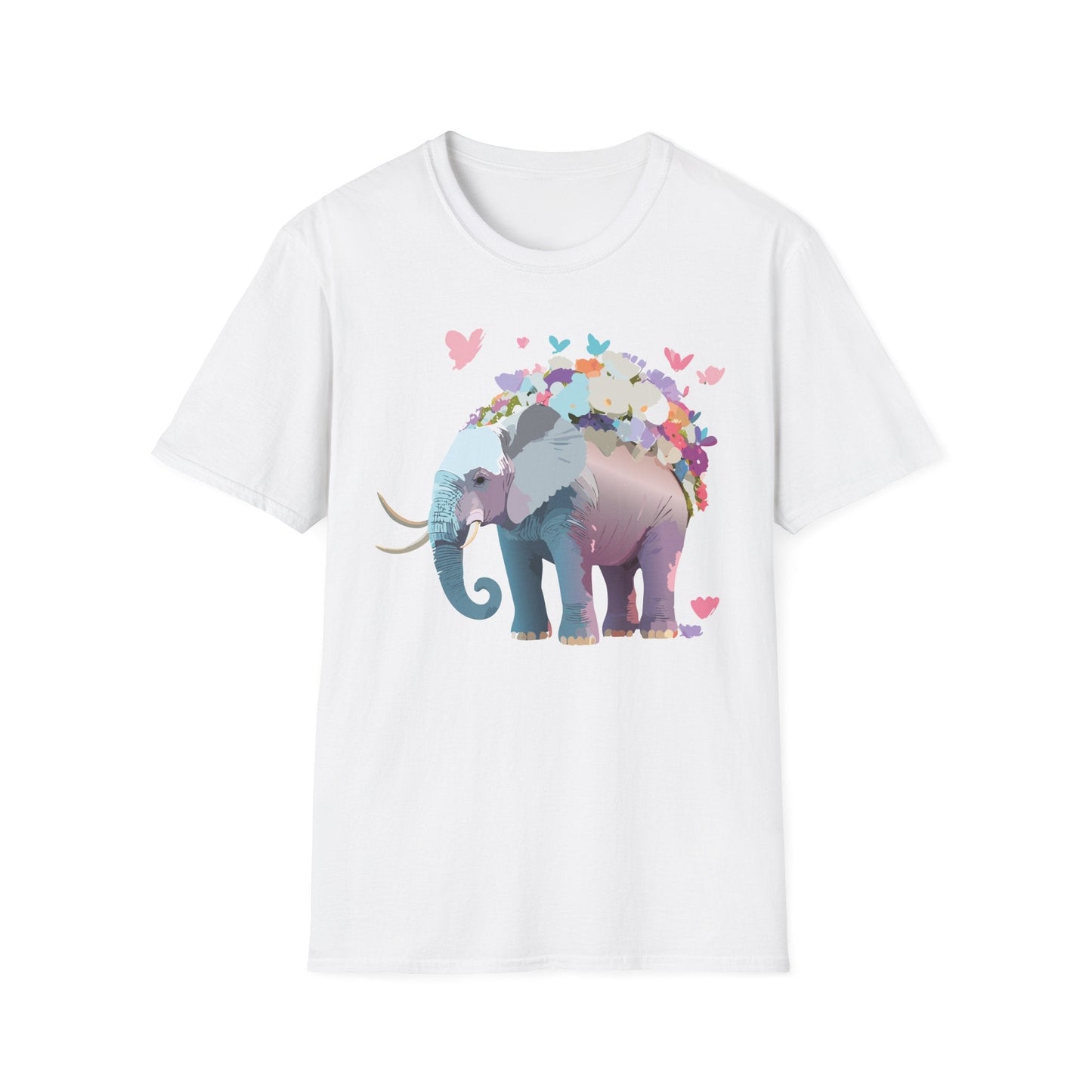 Elephant Graphic T Shirt Unisex Cotton Softstyle Tee Gildan 64000 Elephant Design For Animal Lovers