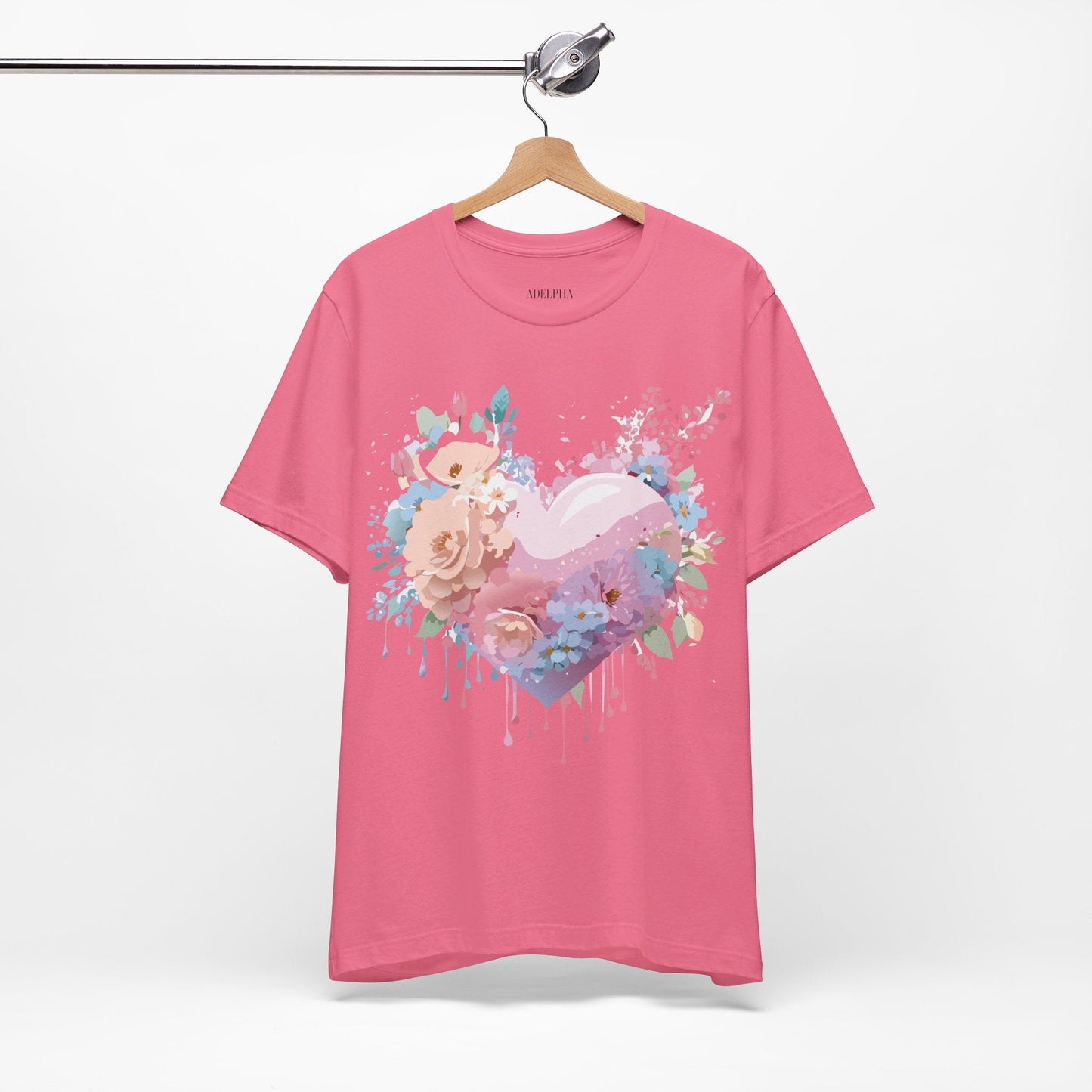 Valentine Day Graphic Unisex 100 Cotton Vintage Artwork with Love and Flower Design Tee 29