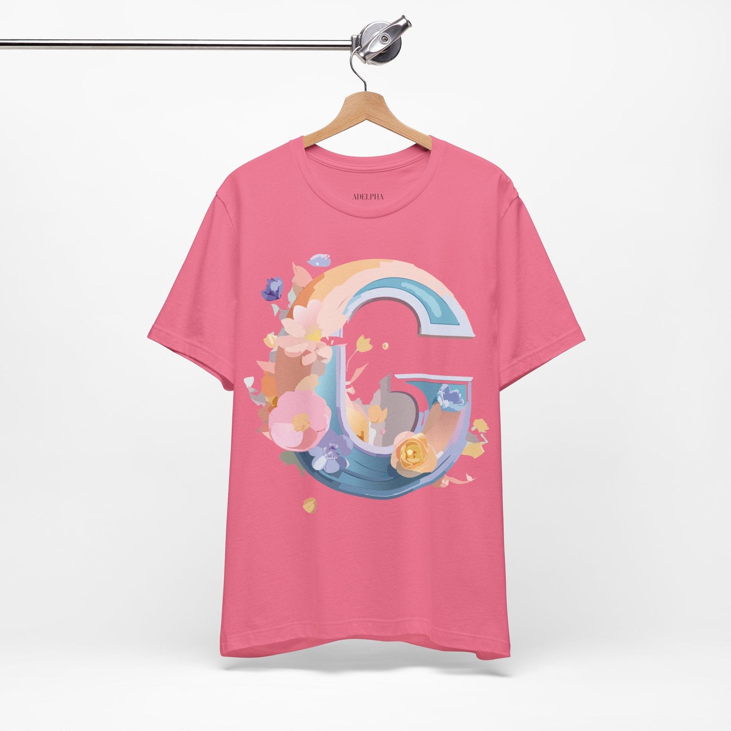 Letter G Graphic Tee Unisex Short Sleeve T Shirt by Adelpha Vintage Inspired Artwork