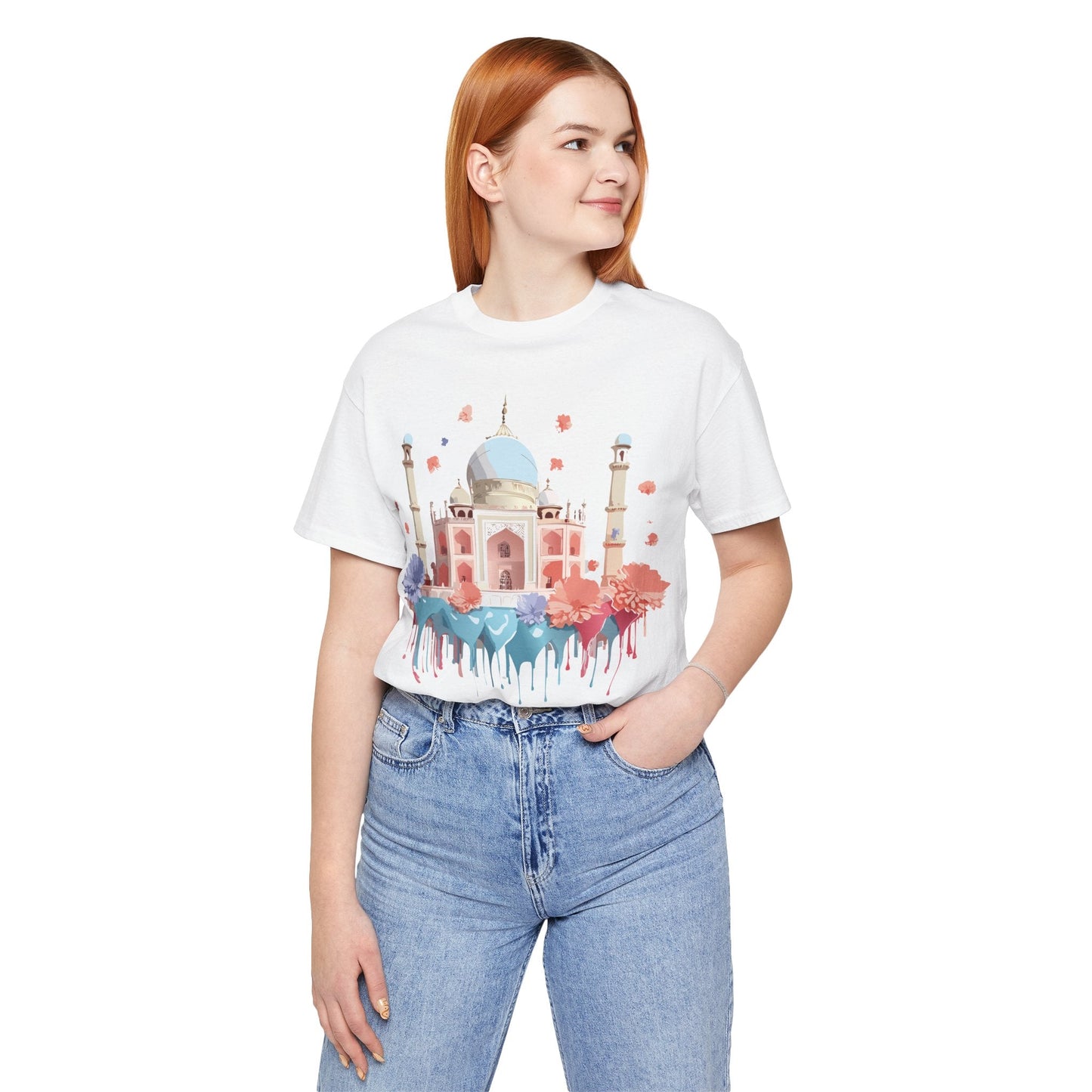Unisex Taj Mahal Graphic Tee Vintage Inspired Shirt By Adelpha Art Design Collection