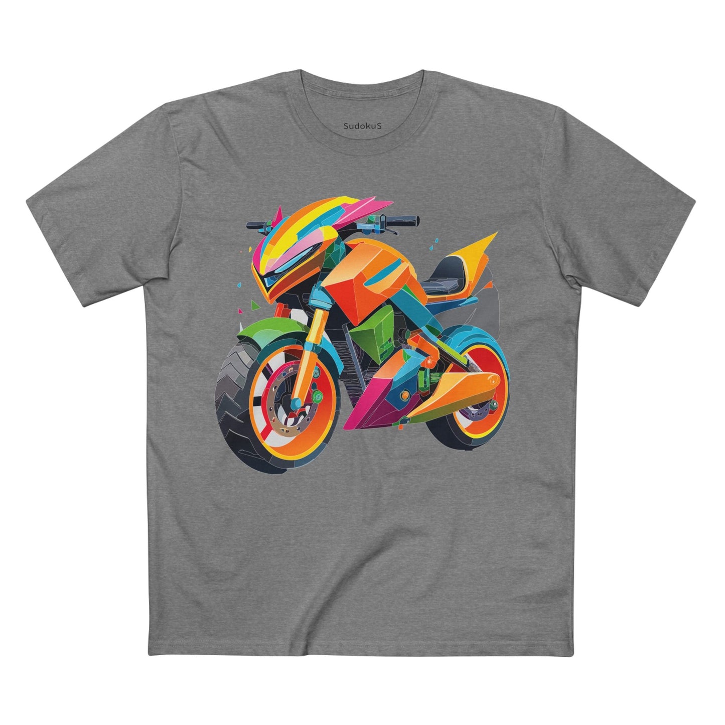 Moto Bike Graphic Unisex 100 Cotton Staple Tee 7