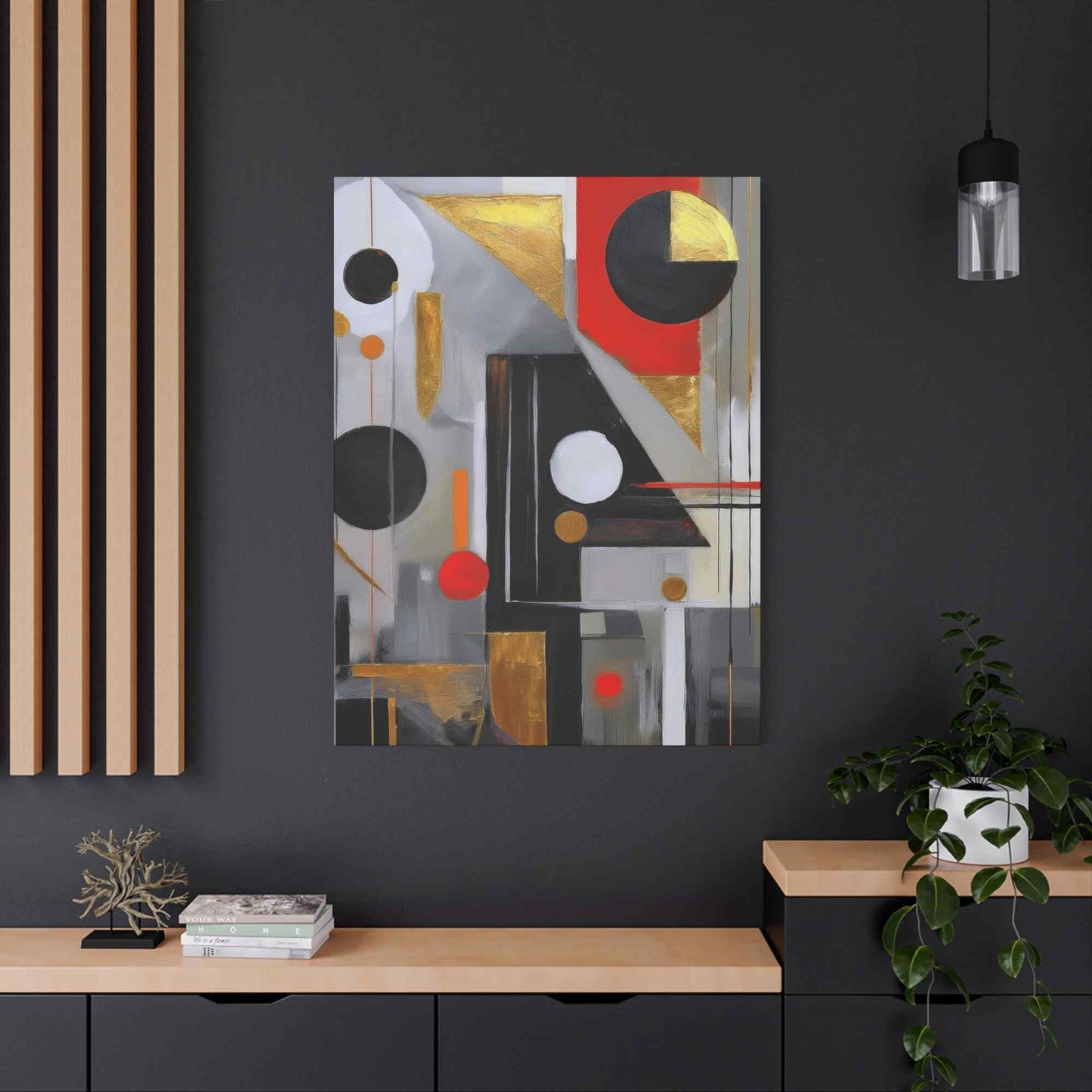Red Abstract Painting Print Canvas 20x24,20x30,24x30, 24x32,24x36,30x40, 32x48,36x48,40x60 Pine-Wood Inner Frame ABS-23