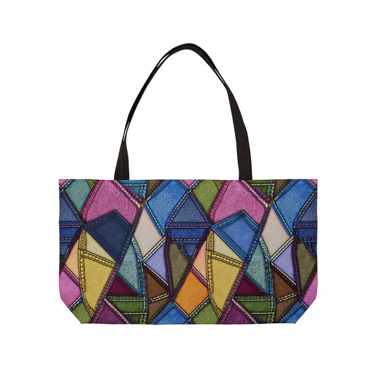 Denim Print Yoga Bag High-Quality 100% Spun Polyester 24x13 Canvas Gym Bag 49