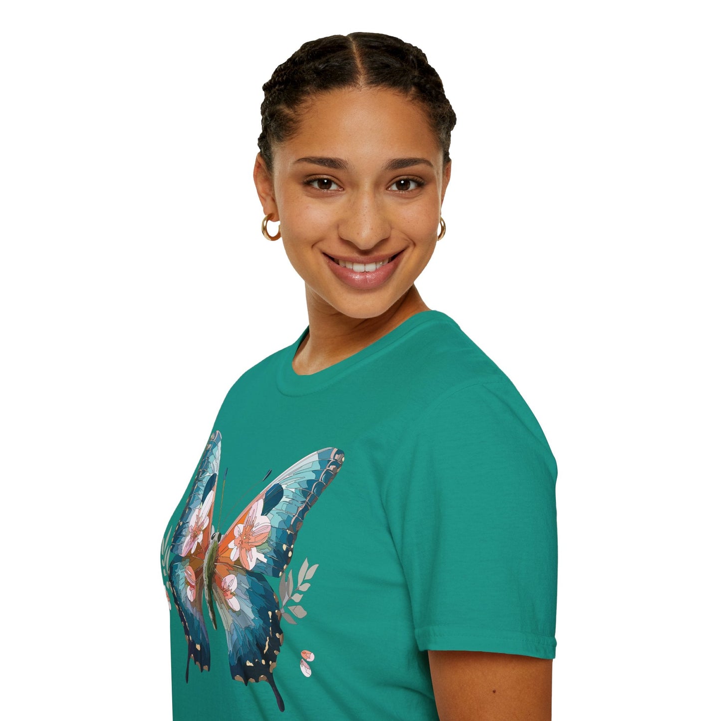 Butterfly Shirt Unisex T Shirt Monarch Butterfly Print Gildan Softstyle 64000 Cotton Tee Classic