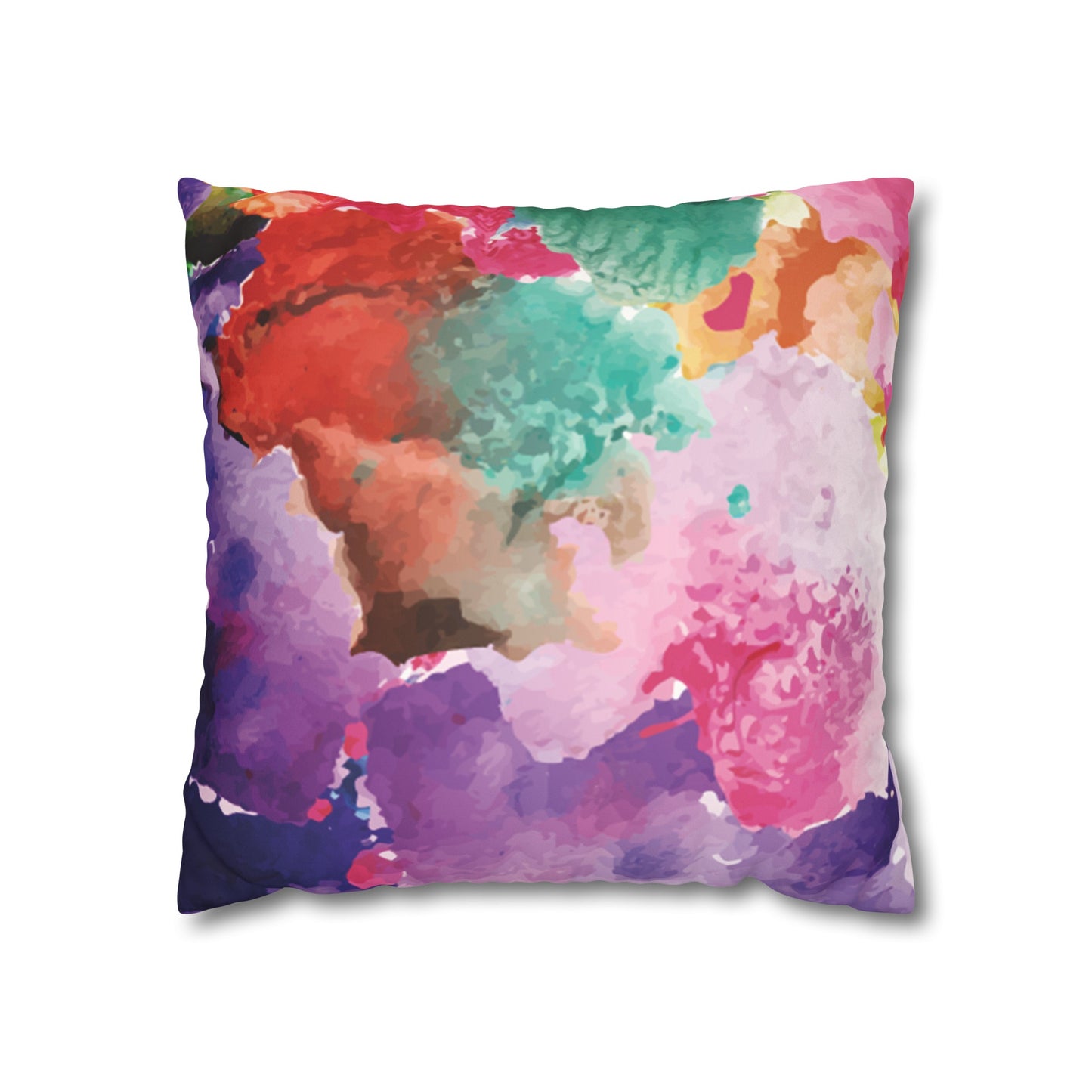 Faux Suede Pillowcase with Abstract print