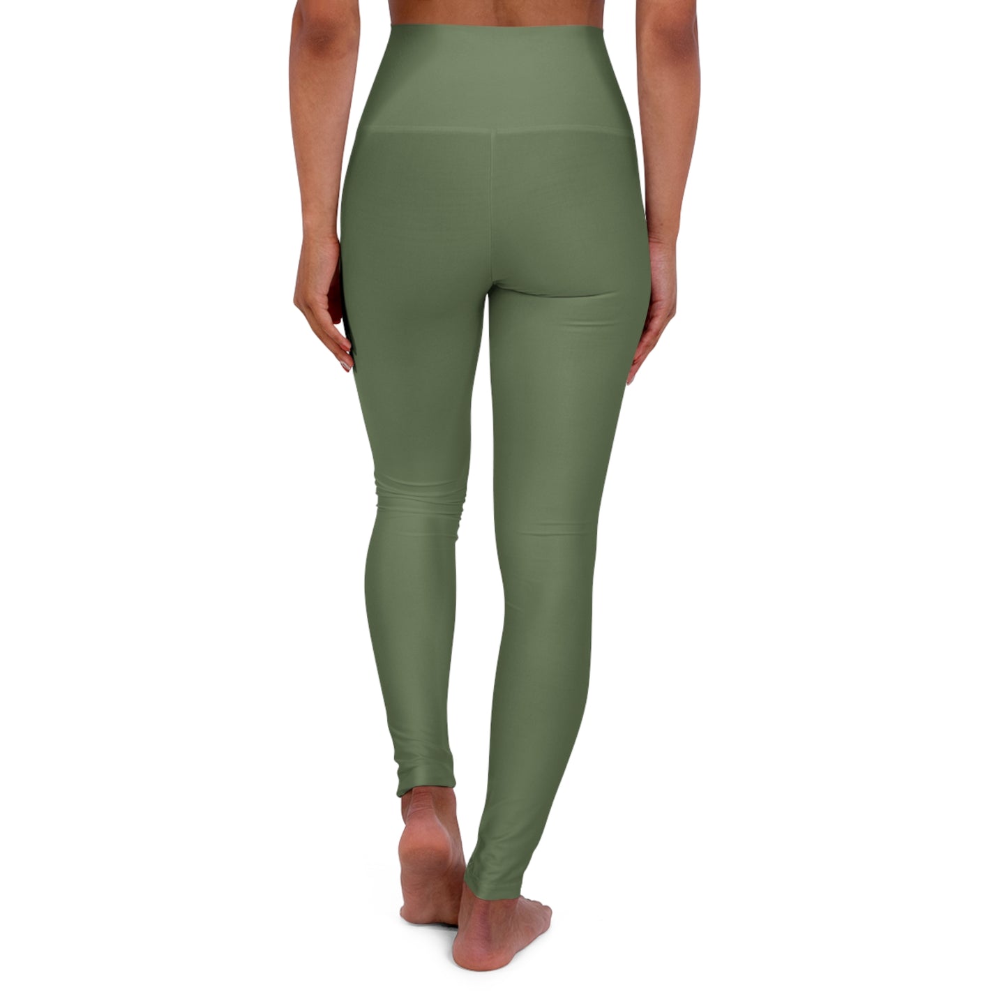 Dusty Olive Color High-Waist Yoga Leggings Women's Seamless Poly-Span Stretchy Pants XS-2XL