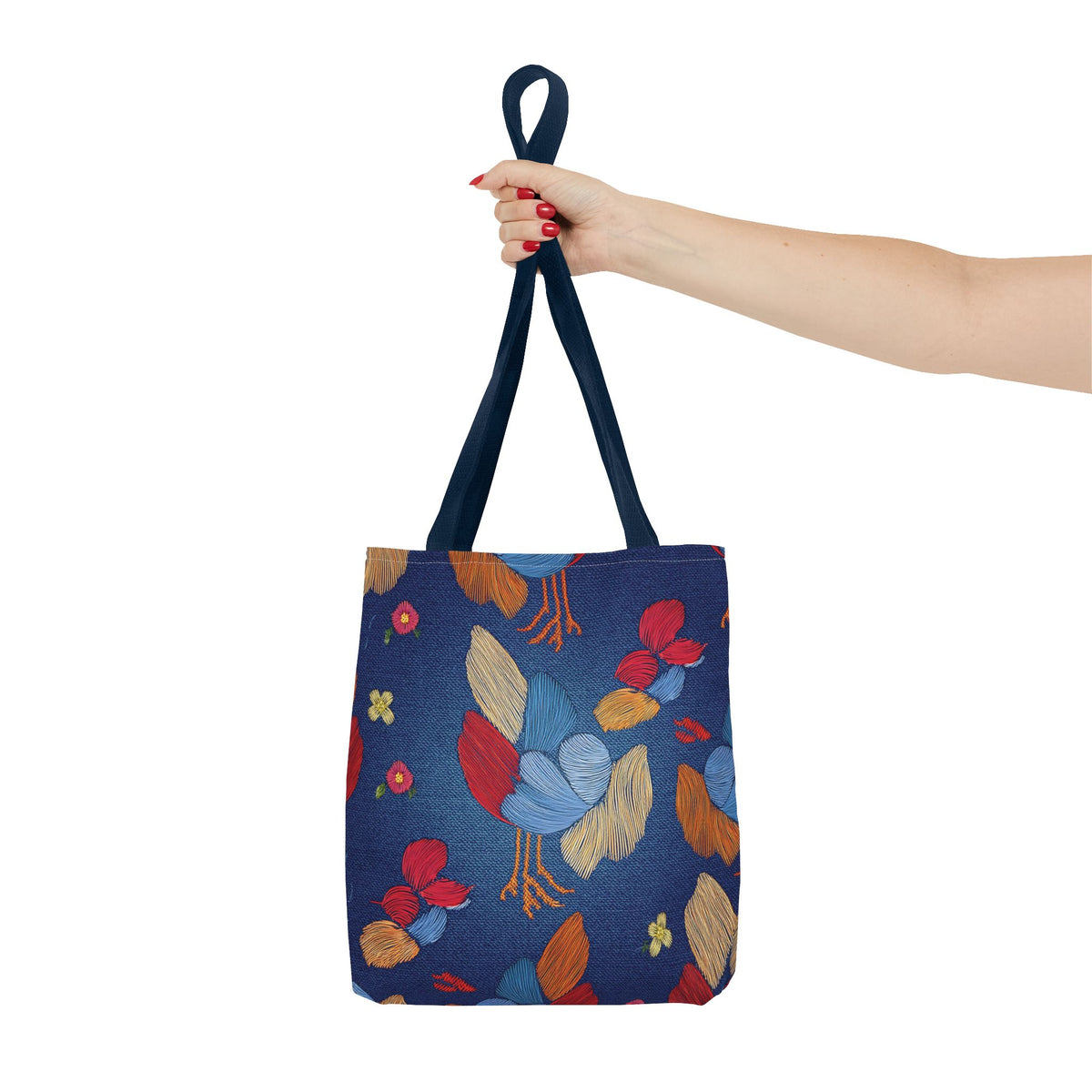 Denim Fabric Imitation Print Unisex Canvas Bag Poly Spun 3 Sizes Tote Bag 194-2
