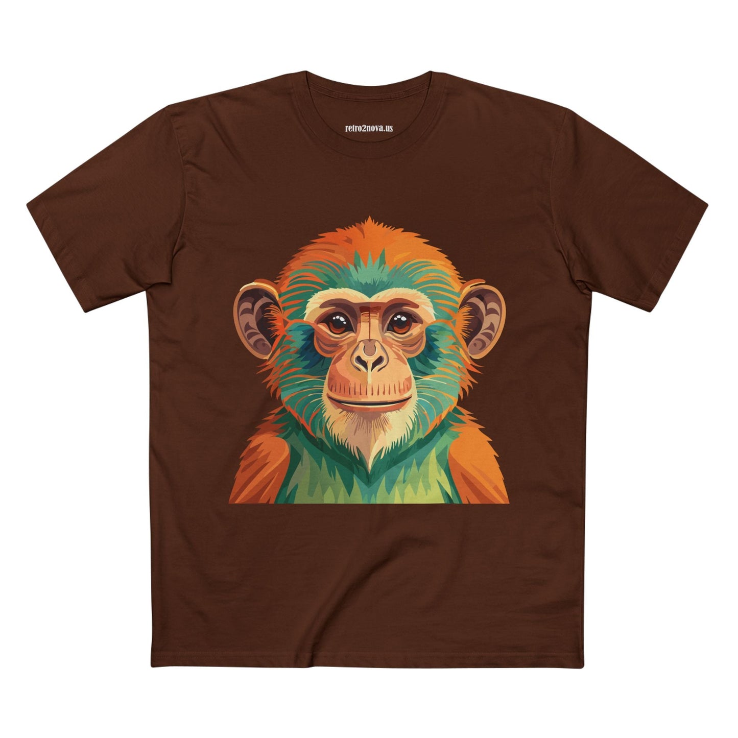 Retro2Nova Monkey Shirt Unisex Premium Cotton Staple Tee With Original Art Design From Our Art Collection