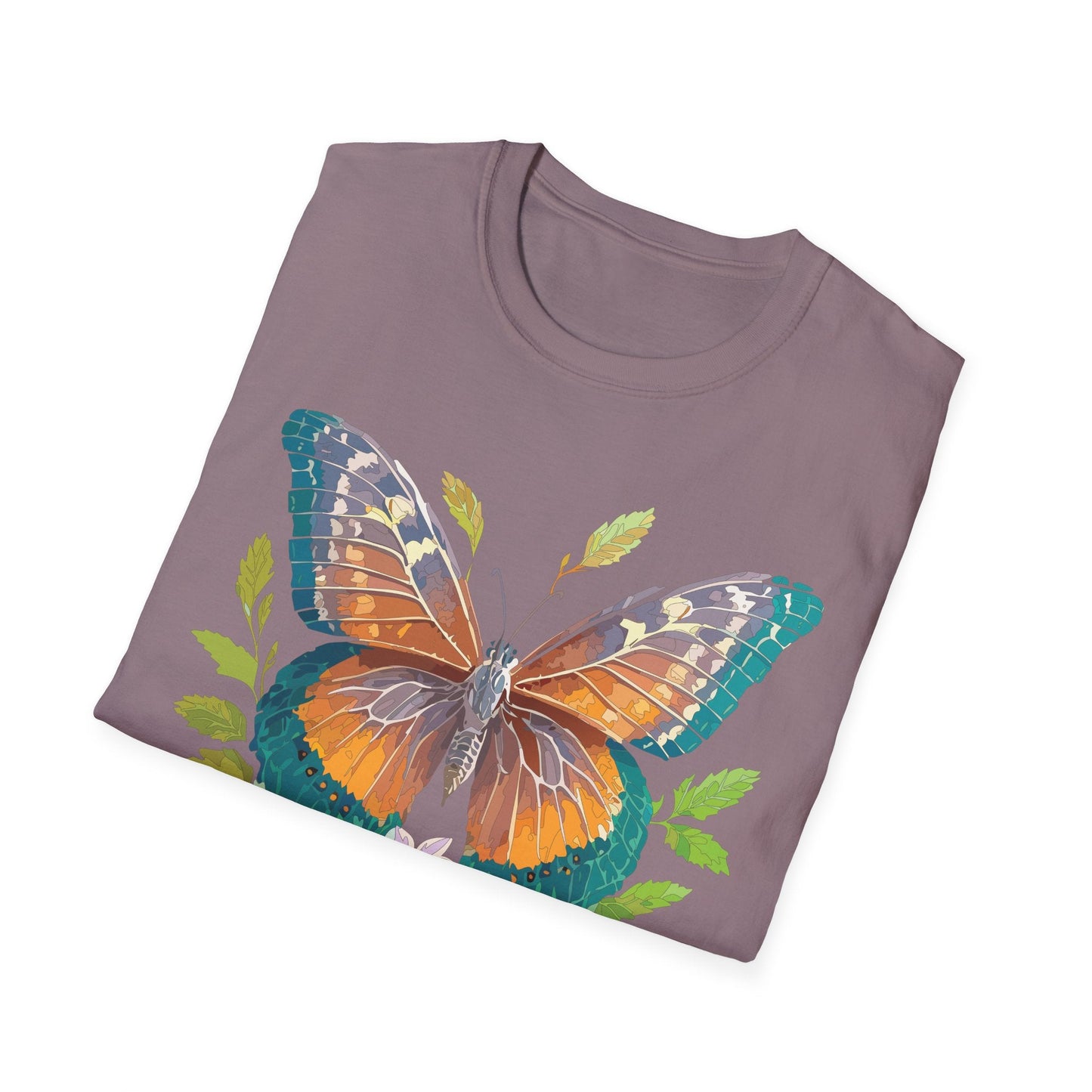 Unisex Butterfly Shirt With Monarch Design Cotton Tee Gildan 64000 Softstyle Comfort