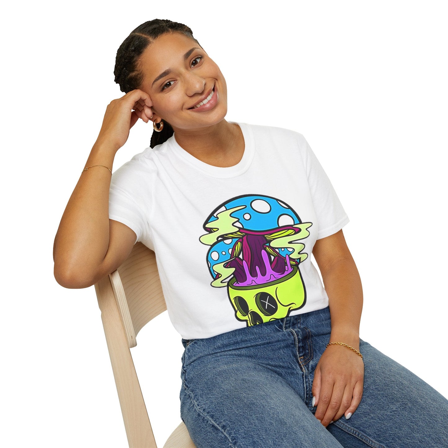 Skull Tee Shirt Unisex Skeleton Shirt With Art Design Gildan Softstyle Cotton Tee