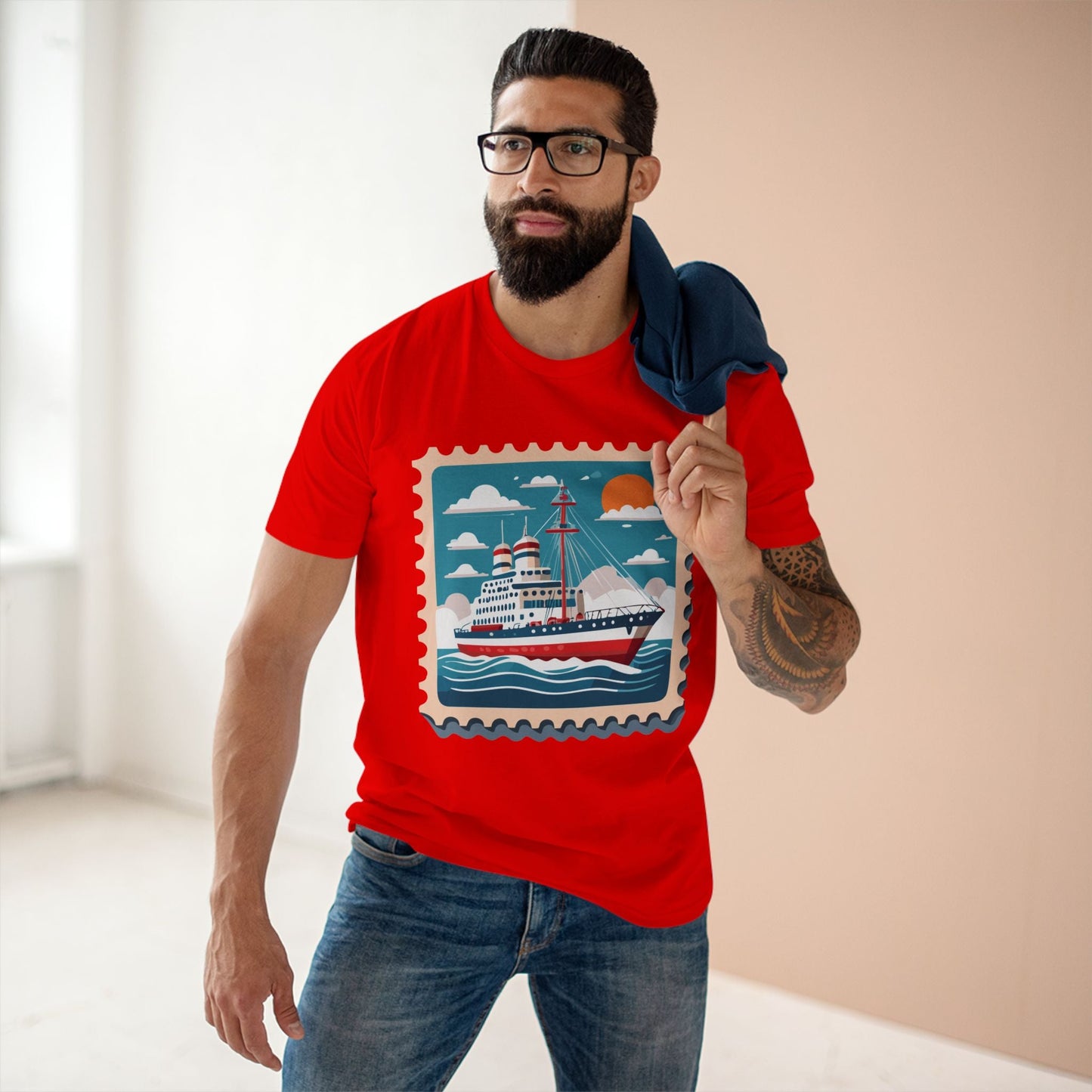 Stamp Shirt Postage Stamp Tee Unisex Premium Cotton Art Design From Retro2Nova Collection PS47