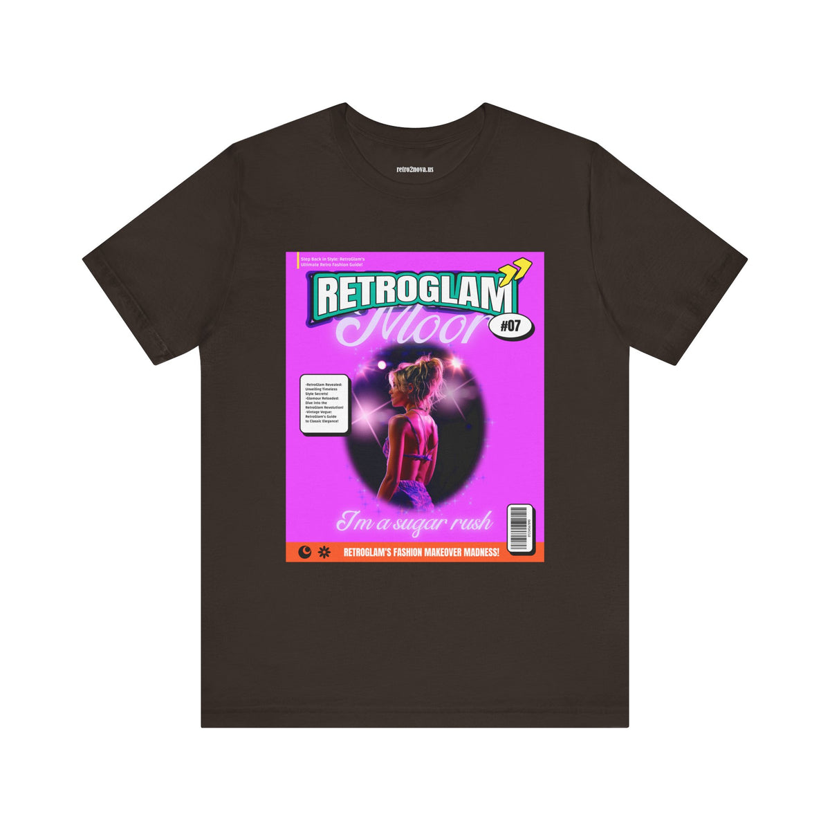Magazine Cover Graphic Unisex Cotton Bella+Canvas Tee with Retro Poster ab27