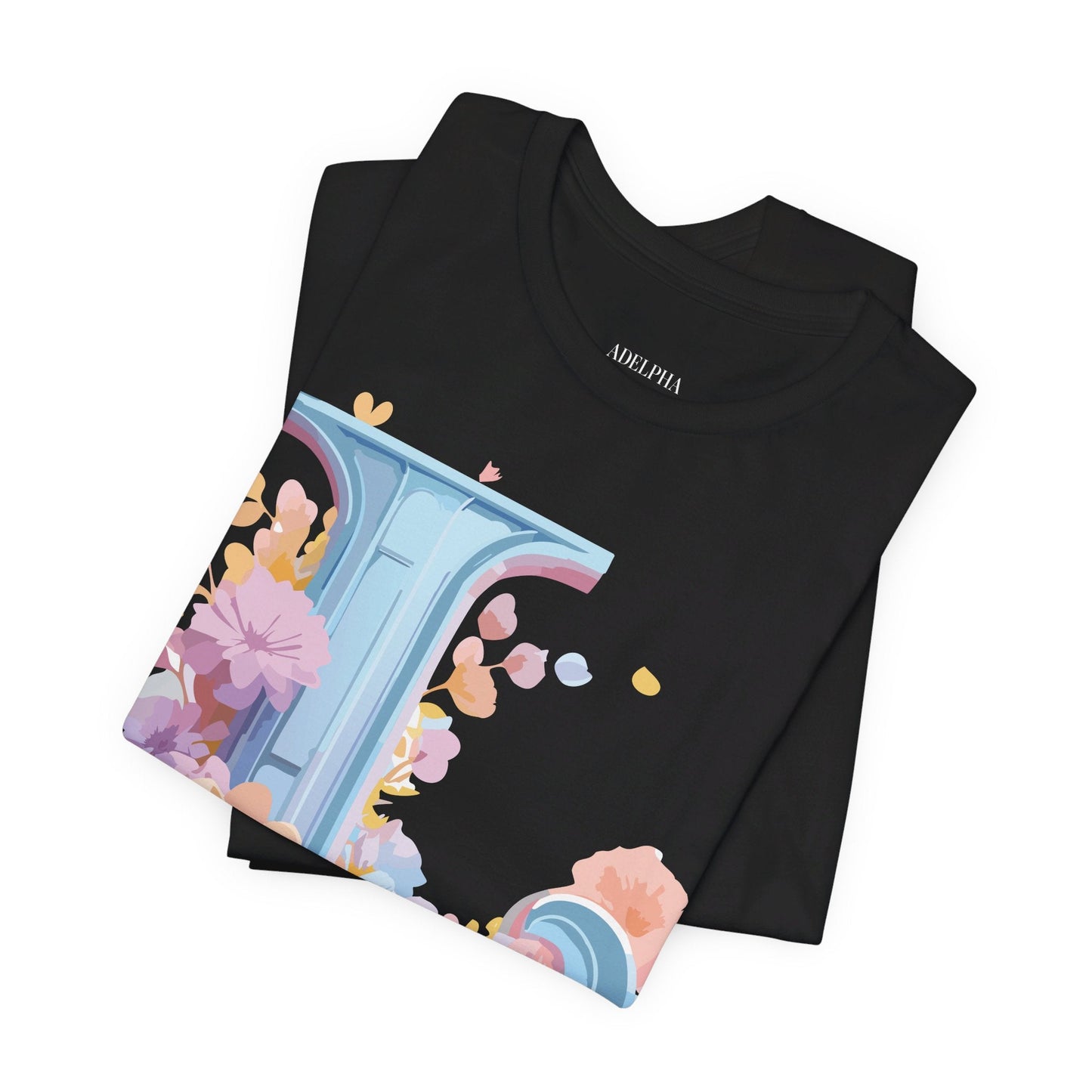 Unisex Letter L Graphic Tee Vintage Inspired Artwork Adelpha Short Sleeve Shirt Premium