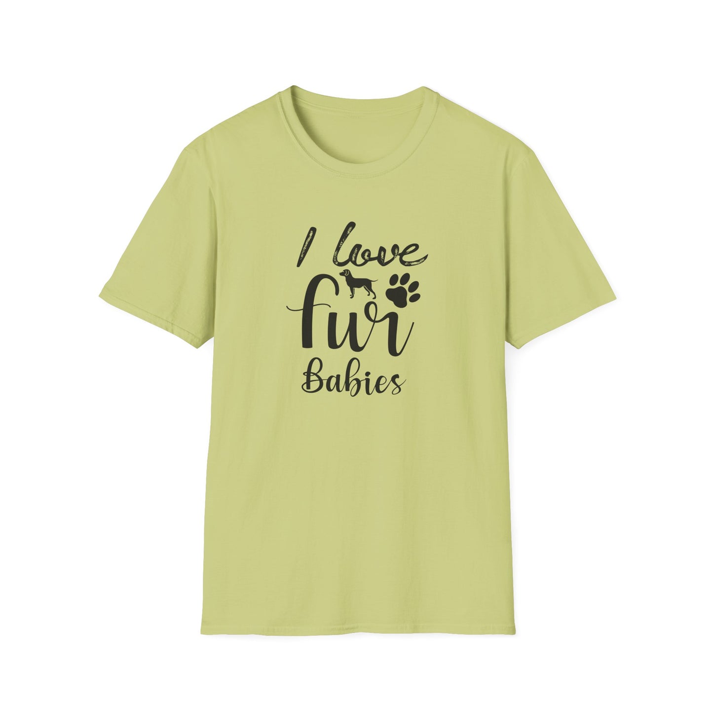 I Love Fur T-Shirt Dog & Cat Paw Graphic Tee for Pet Lovers Unisex Cotton T-Shirt Gildan Softstyle 64000 Tee