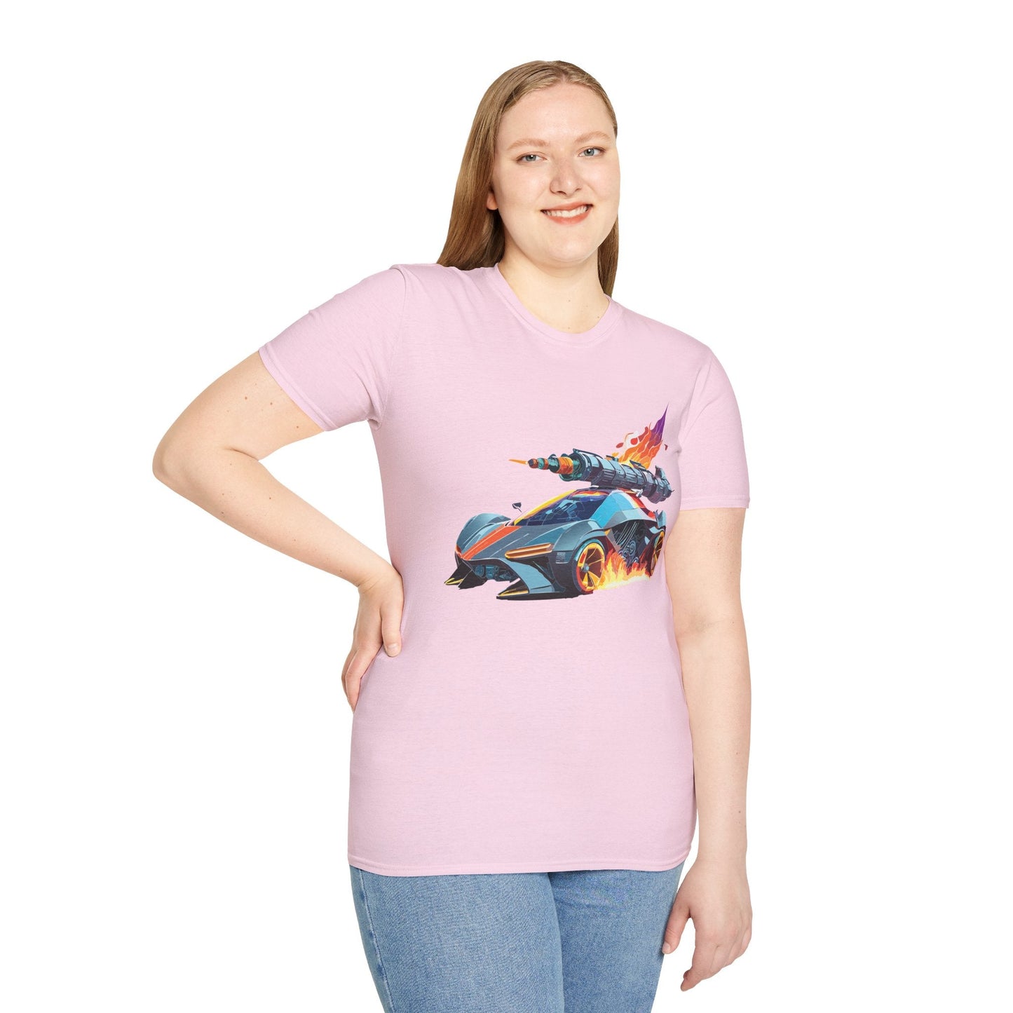 Car Graphic Unisex Cotto Softstyle Art Design with Hot Wheels Artwork Tee 5