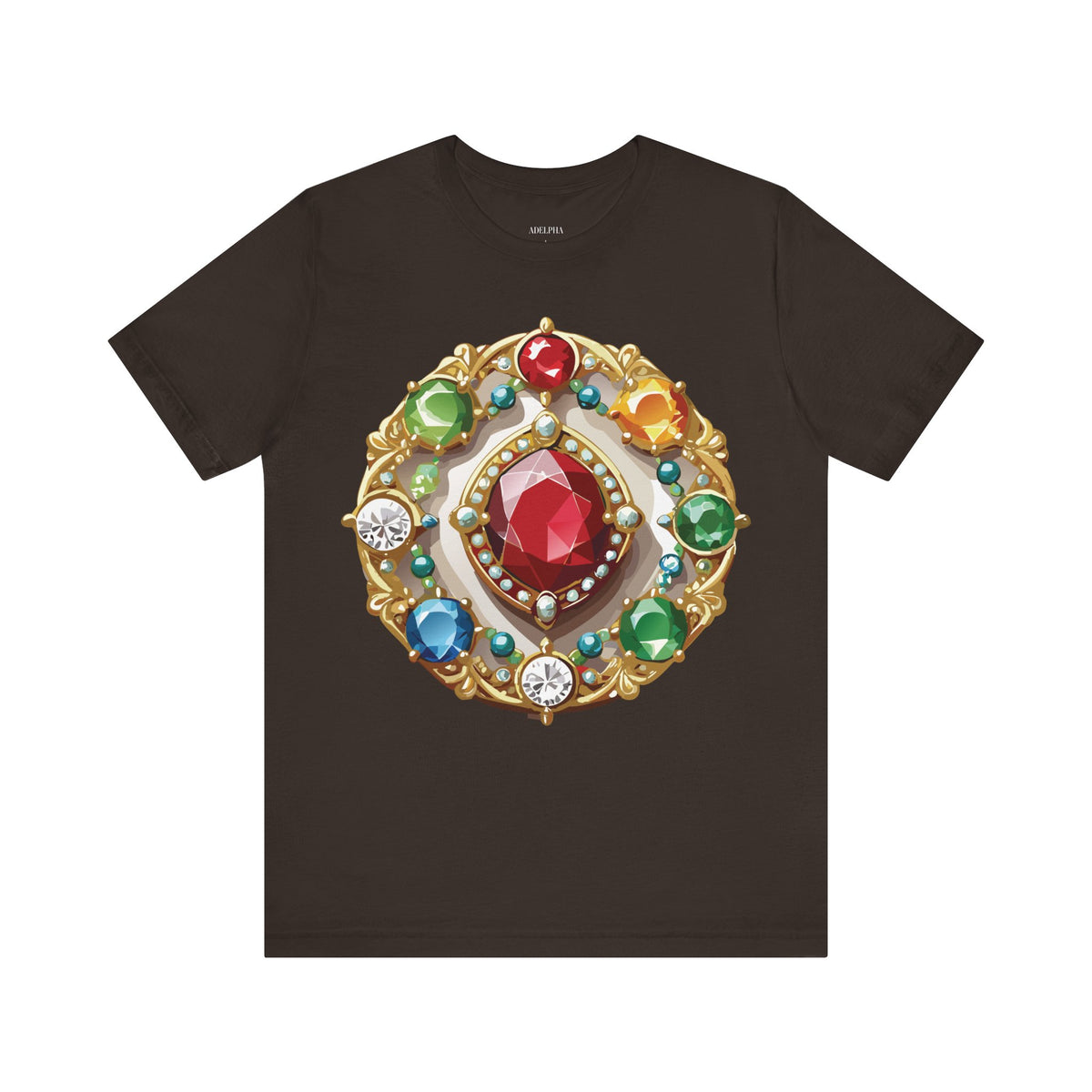 Jewelry Graphic Unisex Cotton Bella+Canvas Tee with Gemstones Art Design m47