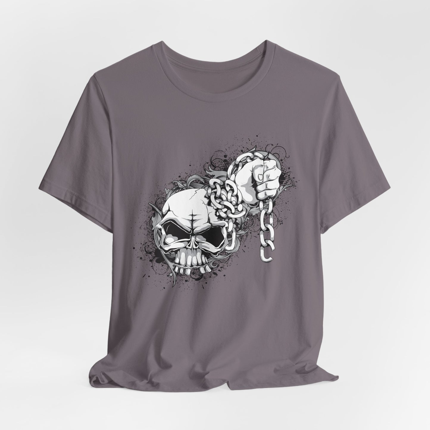 Chain Skull Graphic Design Tee, Skull Shirt, Vintage Tees, Art Design T-Shirt, Vintage Graphic Tee, Art Shirts with Skulls