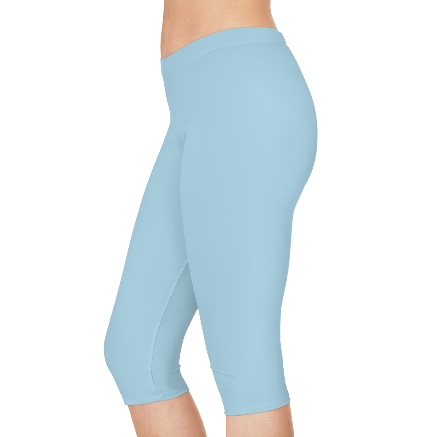 Blue Color Capri Leggings, Blue Capri Leggings 14