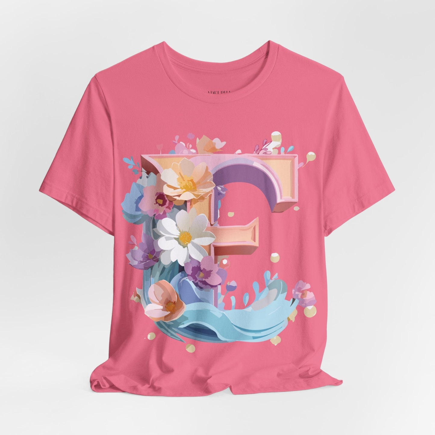 Letter E Shirt Graphic Tee Unisex Vintage Inspired Artwork By Adelpha Premium Short Sleeve