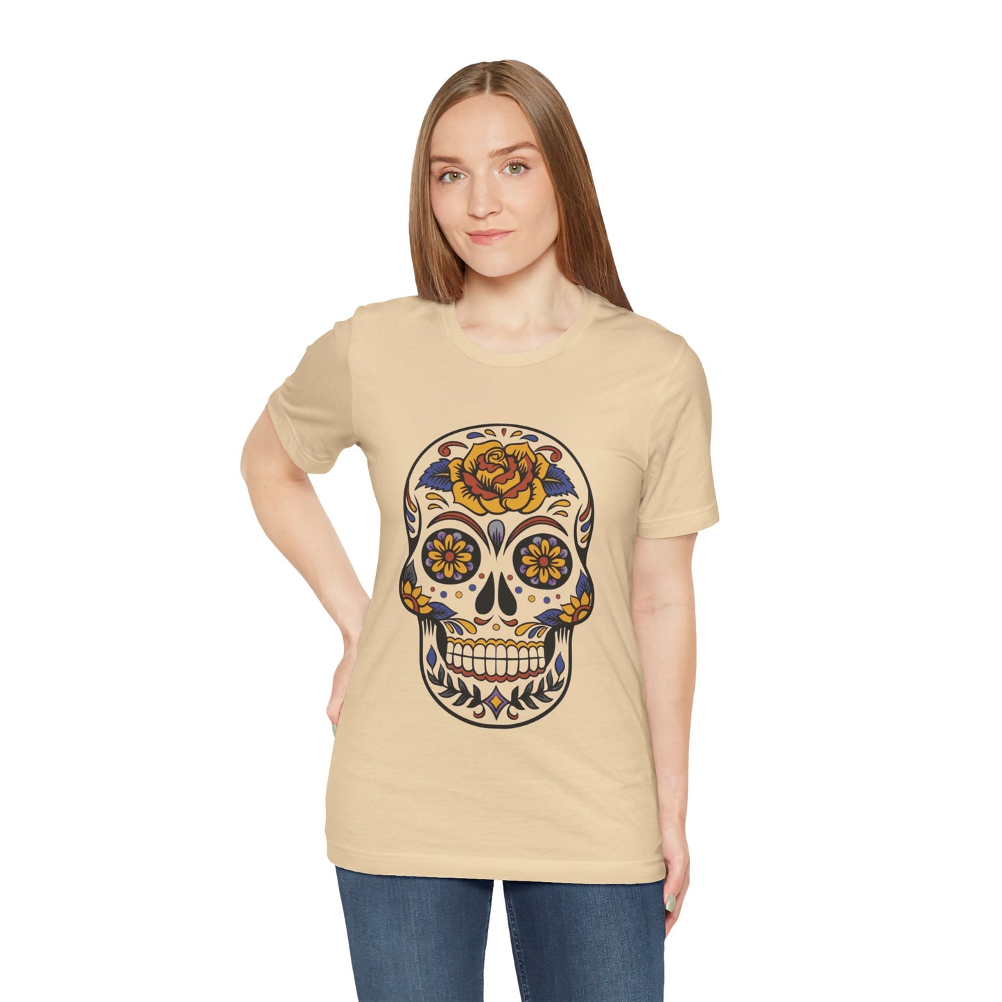 Unisex Cotton Tee Shirt with Skull