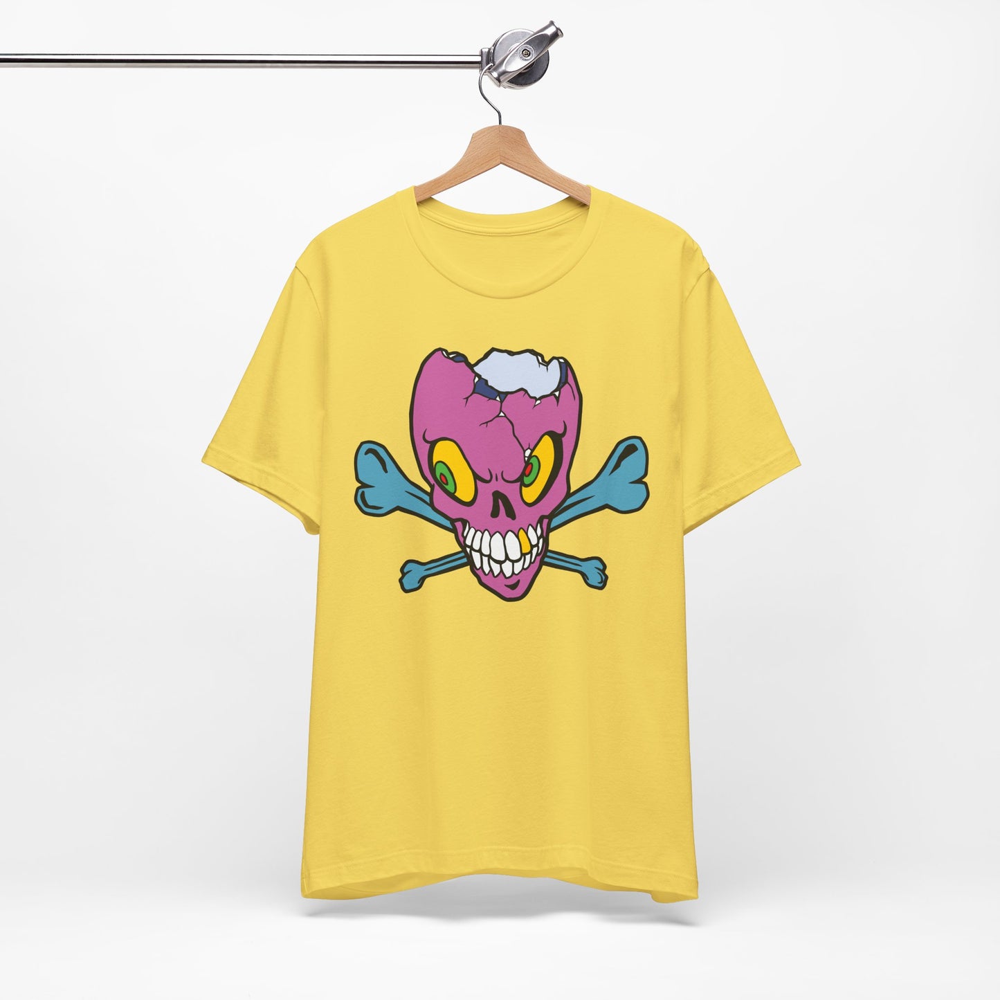 Purple Skull Graphic Design Tee, Skull Shirt, Vintage Tees, Art Design T-Shirt, Vintage Graphic Tee, Art Shirts with Skulls