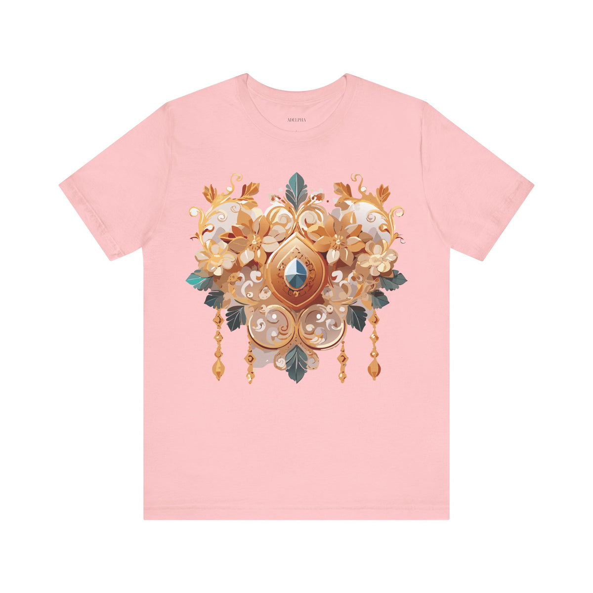 Jewelry Graphic Unisex Cotton Bella+Canvas Tee with Gemstones Art Design m30
