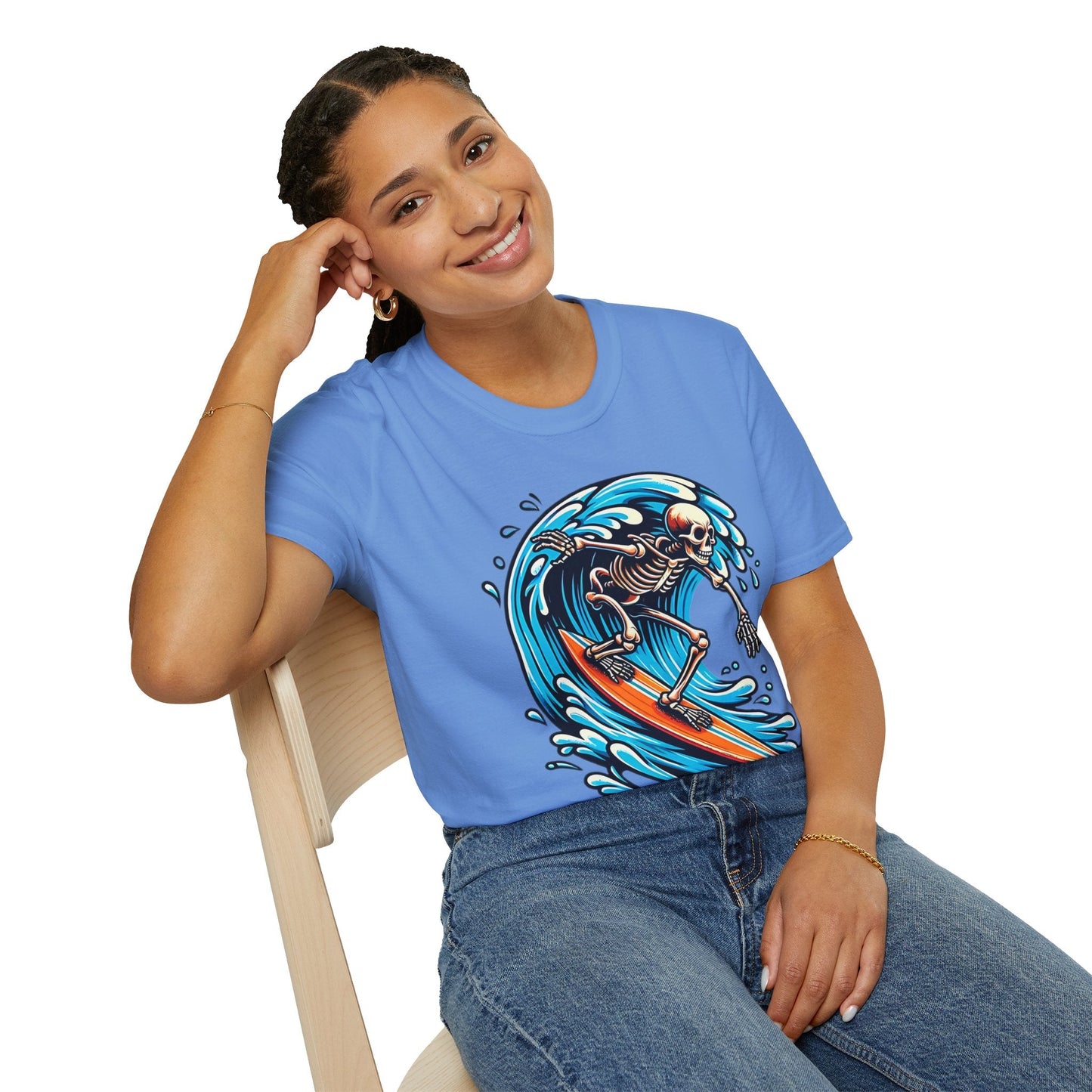 Skull Tee Shirt With Skeleton Art Design Unisex Gildan Softstyle 64000 Ring Spun Cotton Tee