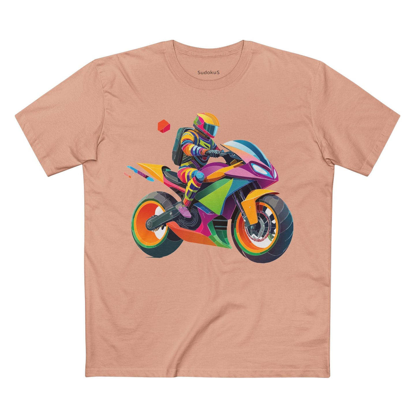 Moto Bike Graphic Unisex 100 Cotton Staple Tee 4