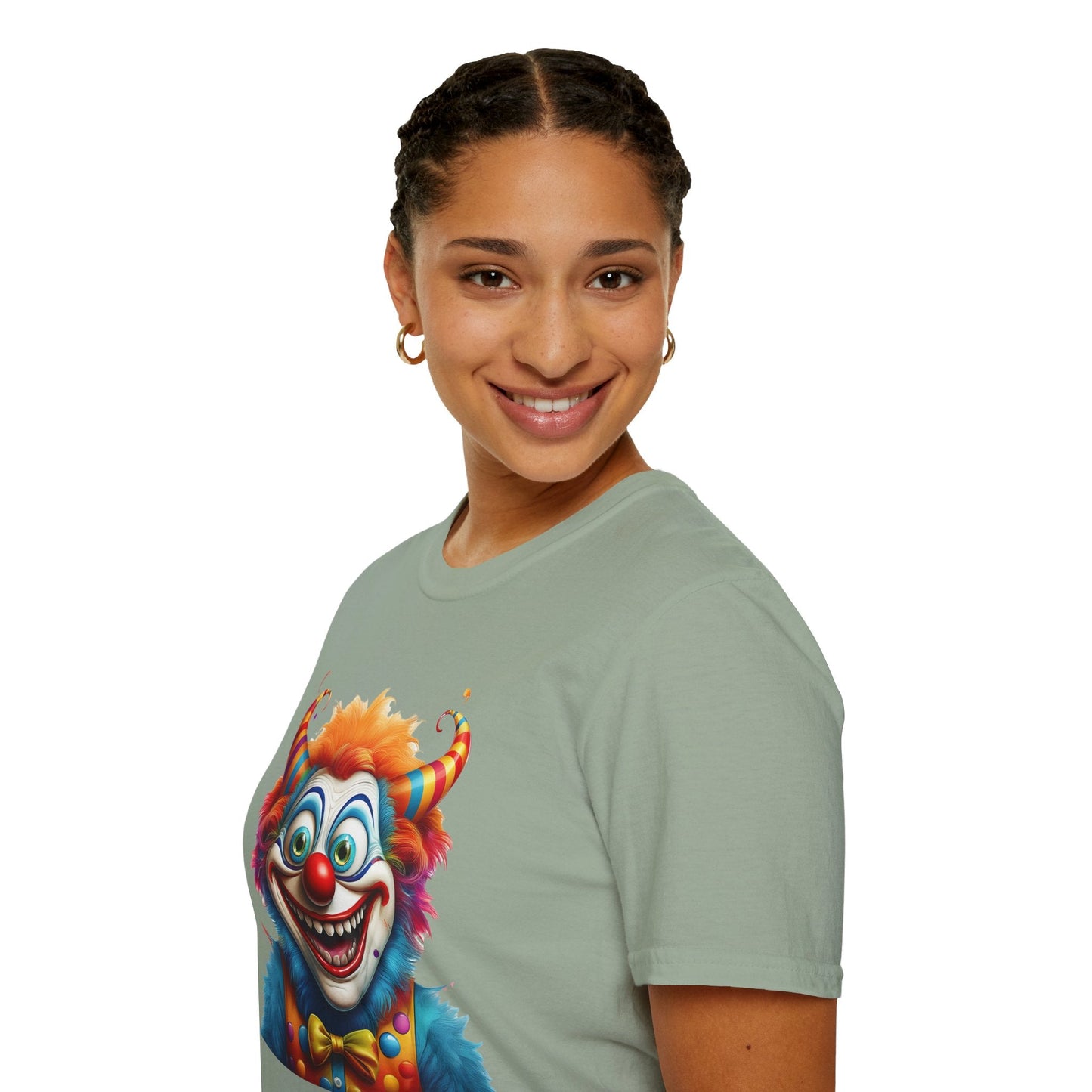 Unisex Clown Shirt Circus Tee Funny Man Shirt Scary Man Shirt Gildan Softstyle 64000