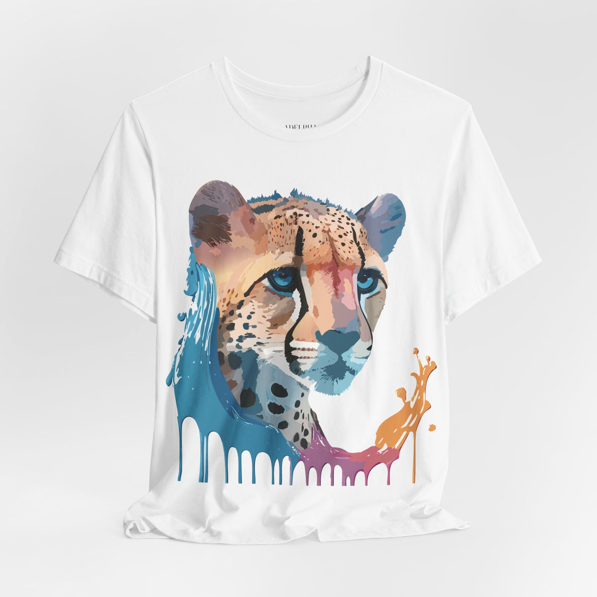 Cheetah Graphic Unisex Cotton Bella+Canvas Tee with Art Animal Design e3