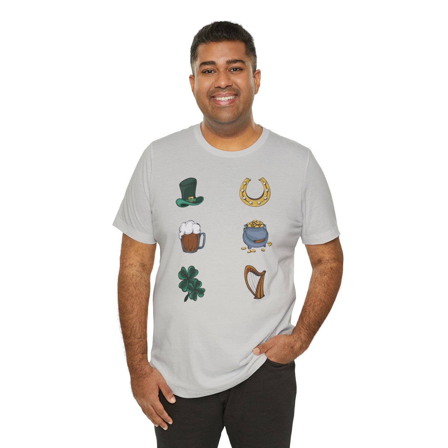 Unisex Cotton Tee Shirt with Lucky Prints