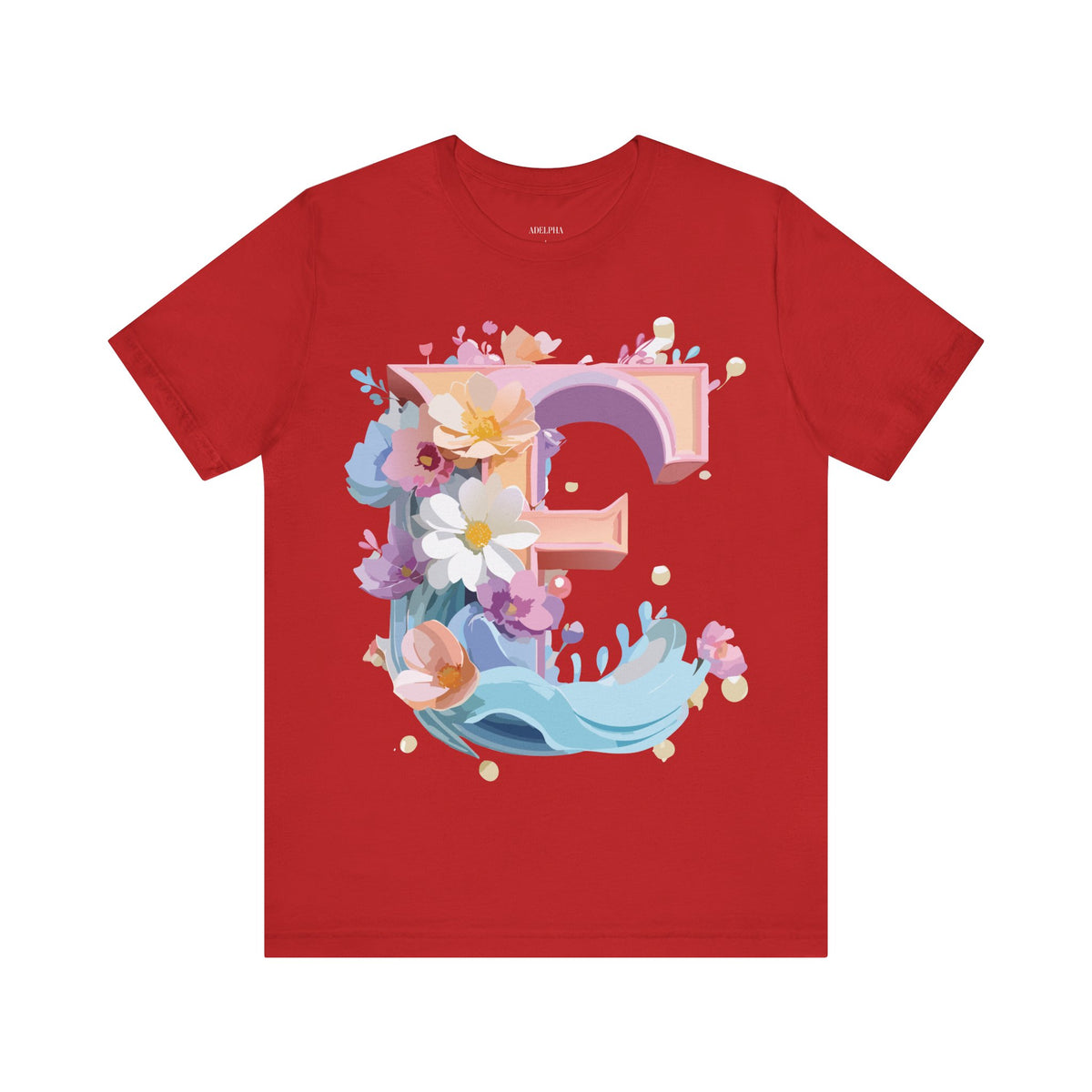 Letter E Graphic Unisex Cotton Bella+Canvas Tee with Art Letter Design