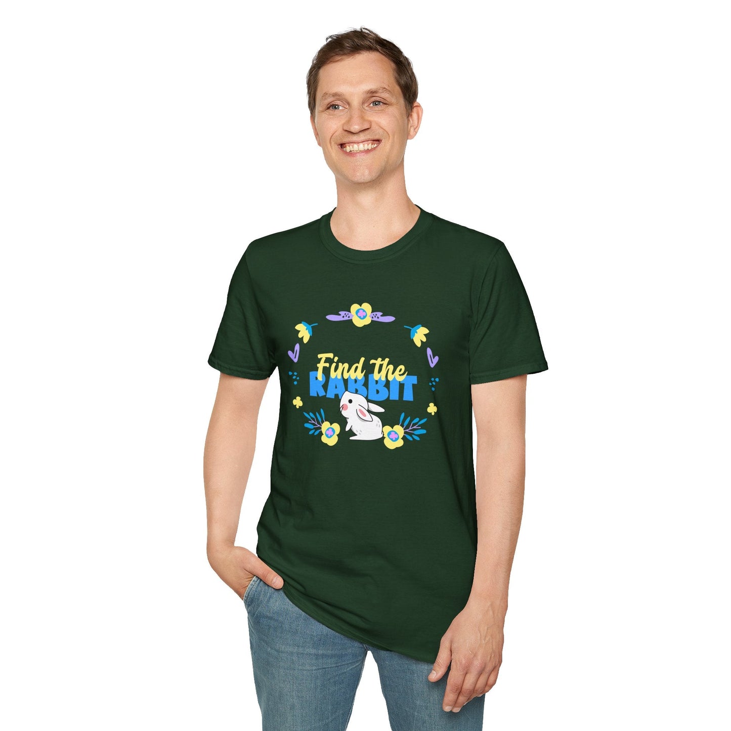 Easter Bunny T Shirt Unisex Gildan Softstyle 64000 Breathable Cotton Easter Design
