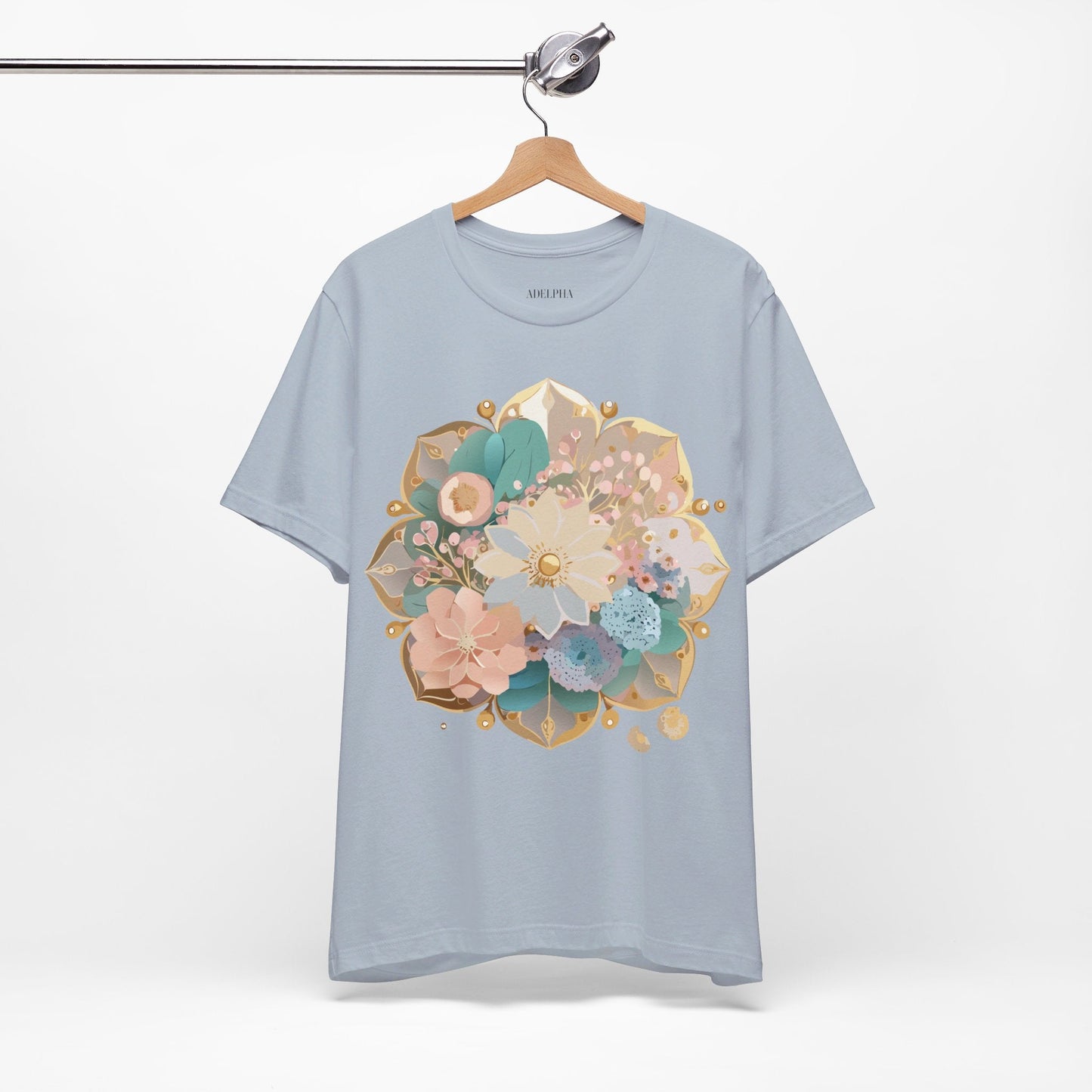 Mandala Shirt Graphic Tee Unisex Jersey Short Sleeve Adelpha Art Design Vintage Inspired Artwork