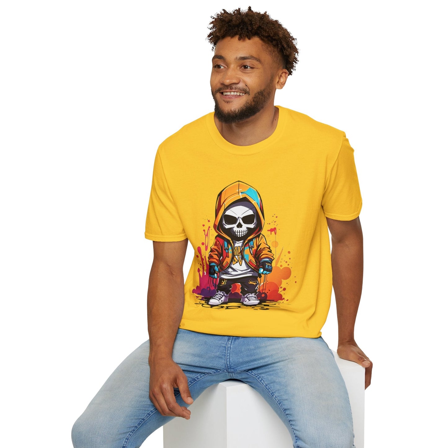 Skull Shirt Unisex Skeleton Graphic Tee Gildan Softstyle 64000 100 Percent Cotton