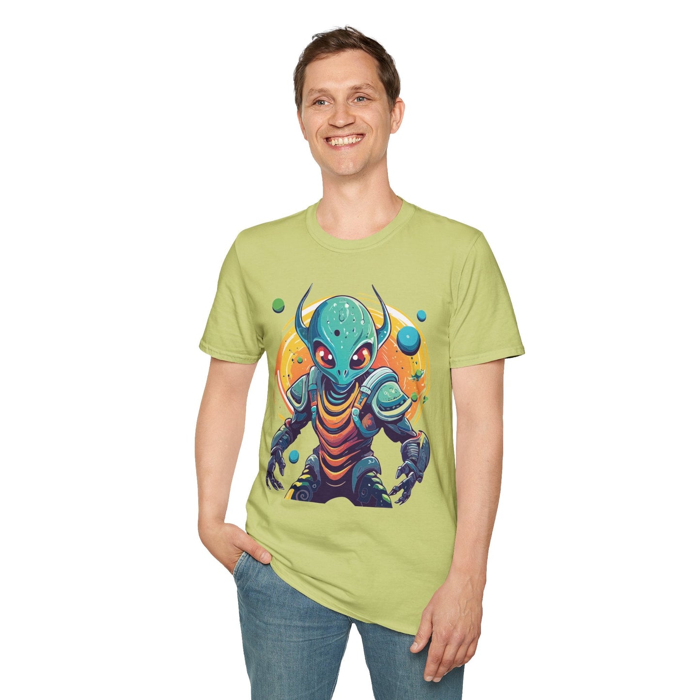 Alien Cosmos Shirt Unisex Softstyle Tee With Alien Art Design Space Theme Graphic Tee