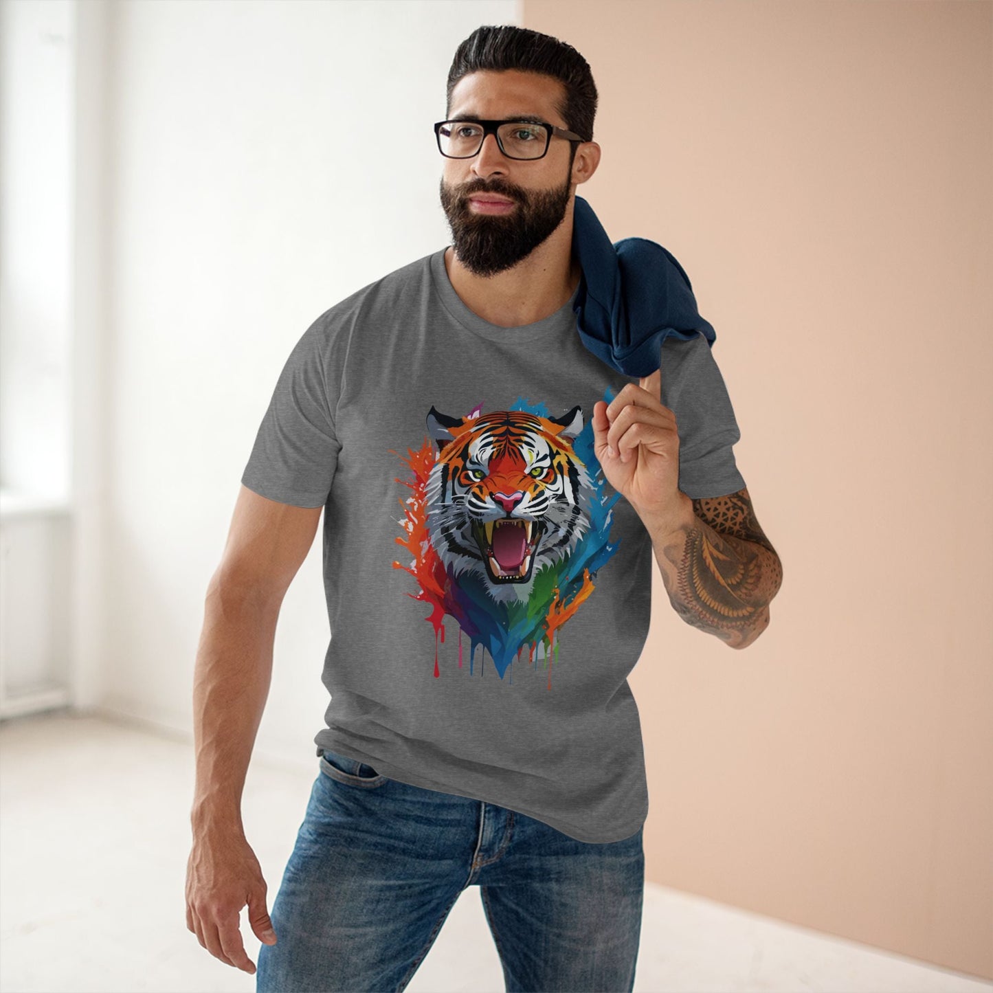 Tiger Graphic Unisex 100 Cotton Staple Tee with Animal Design Artwork 31