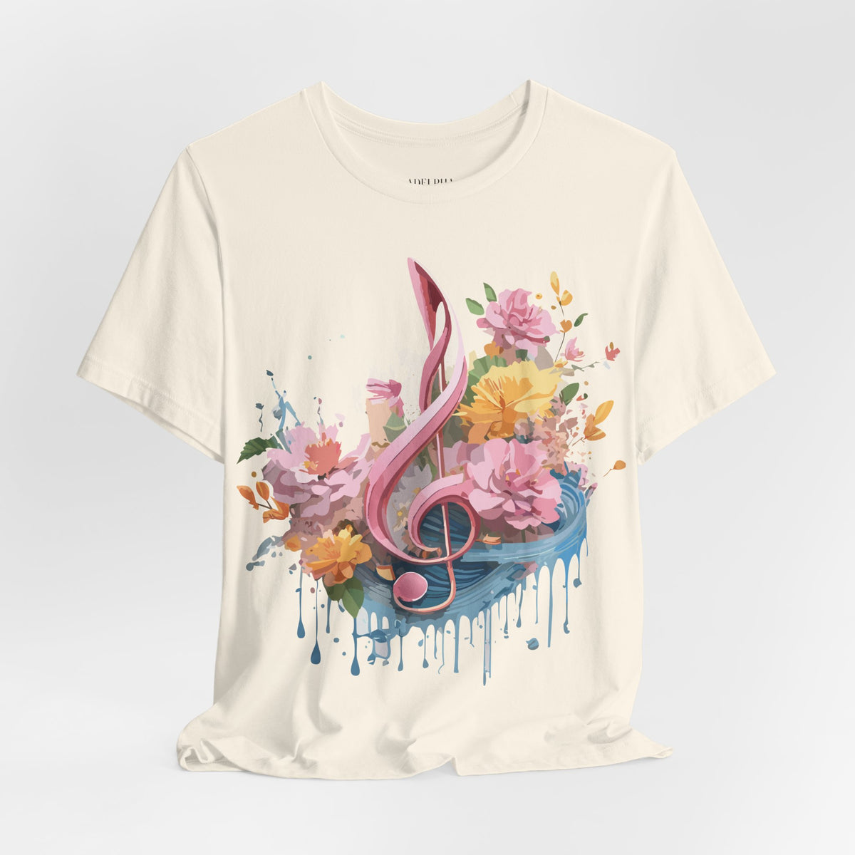 Music Graphic Unisex Cotton Bella+Canvas Tee with Art Design n163