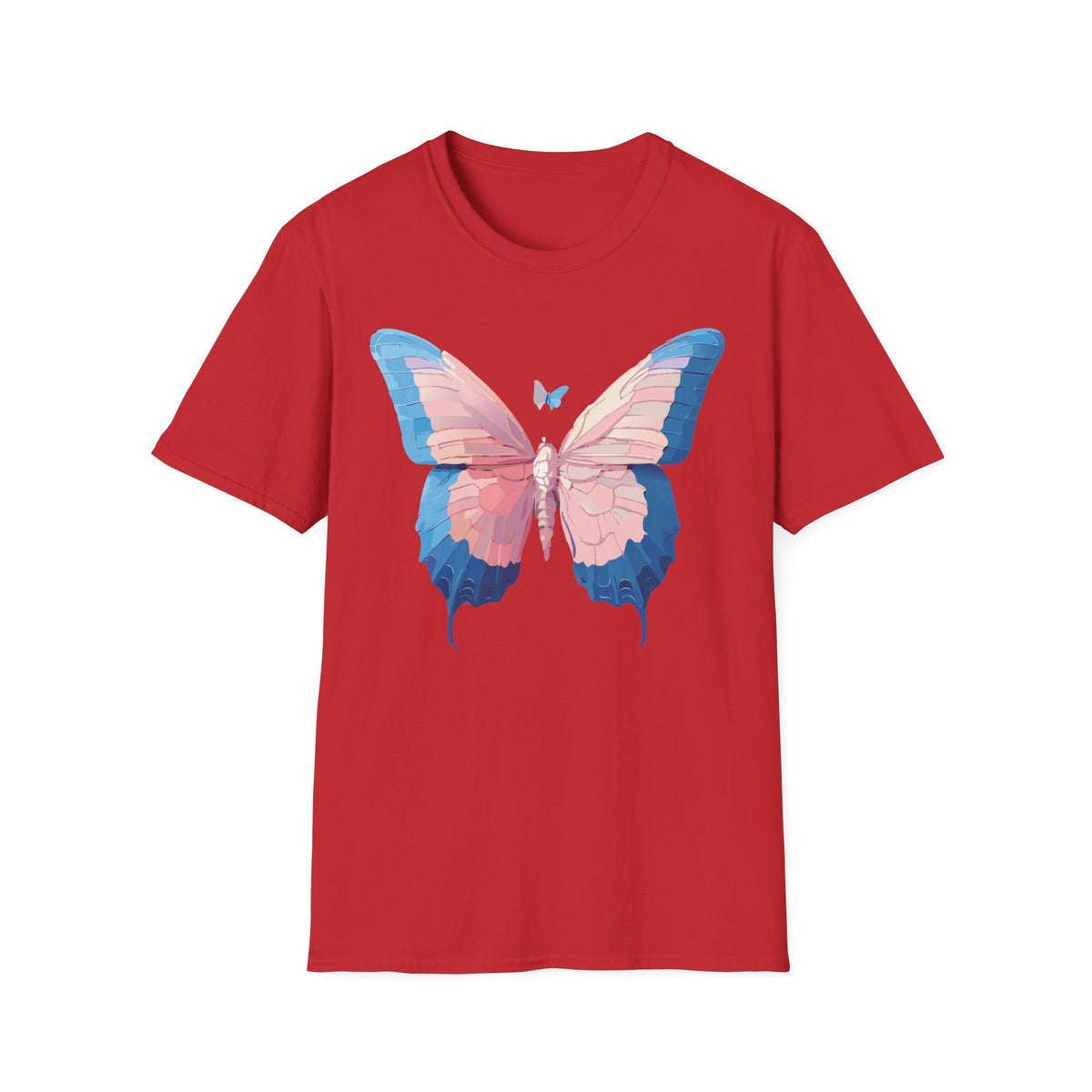 Butterfly Graphic T-Shirt — Pastel Pink & Blue Wing Graphic Tee Unisex 100 Cotton Gildan T-Shirt