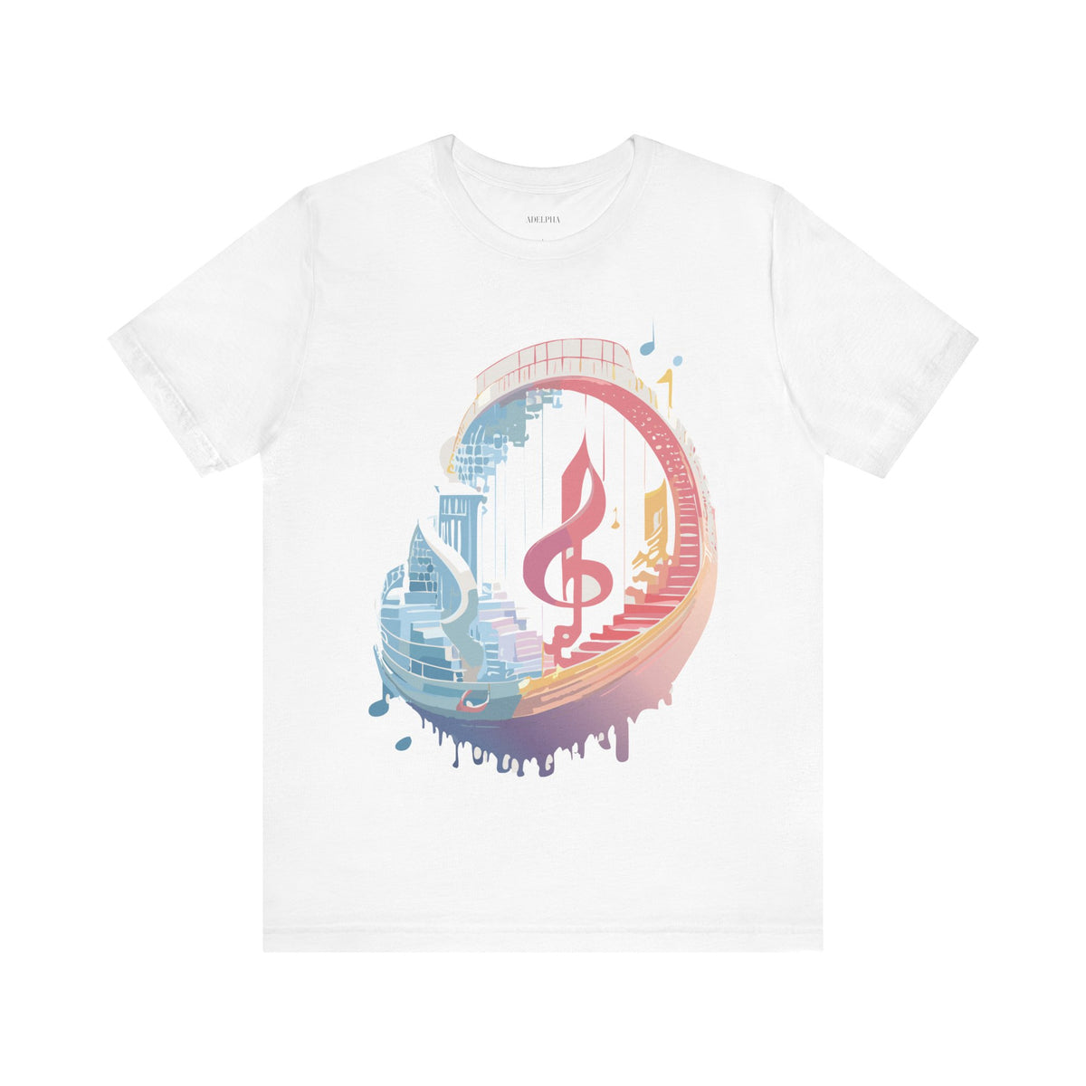 Music Graphic Unisex Cotton Bella+Canvas Tee with Art Design n178