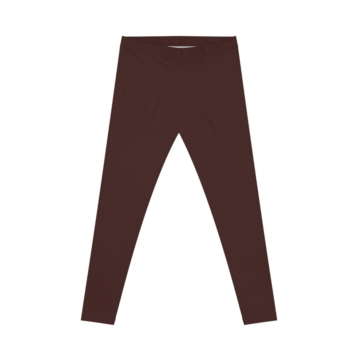 Rich Mahogany Color Women's Poly-Span Casual Leggings XS-2XL