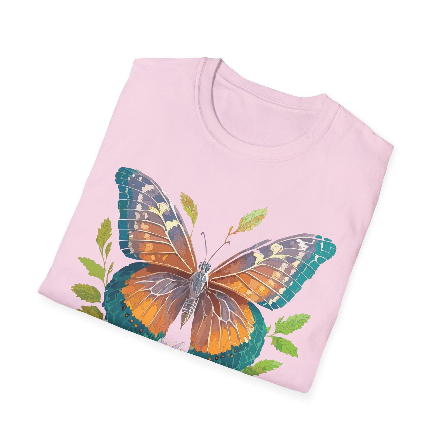 Unisex Butterfly Shirt With Monarch Design Cotton Tee Gildan 64000 Softstyle Comfort